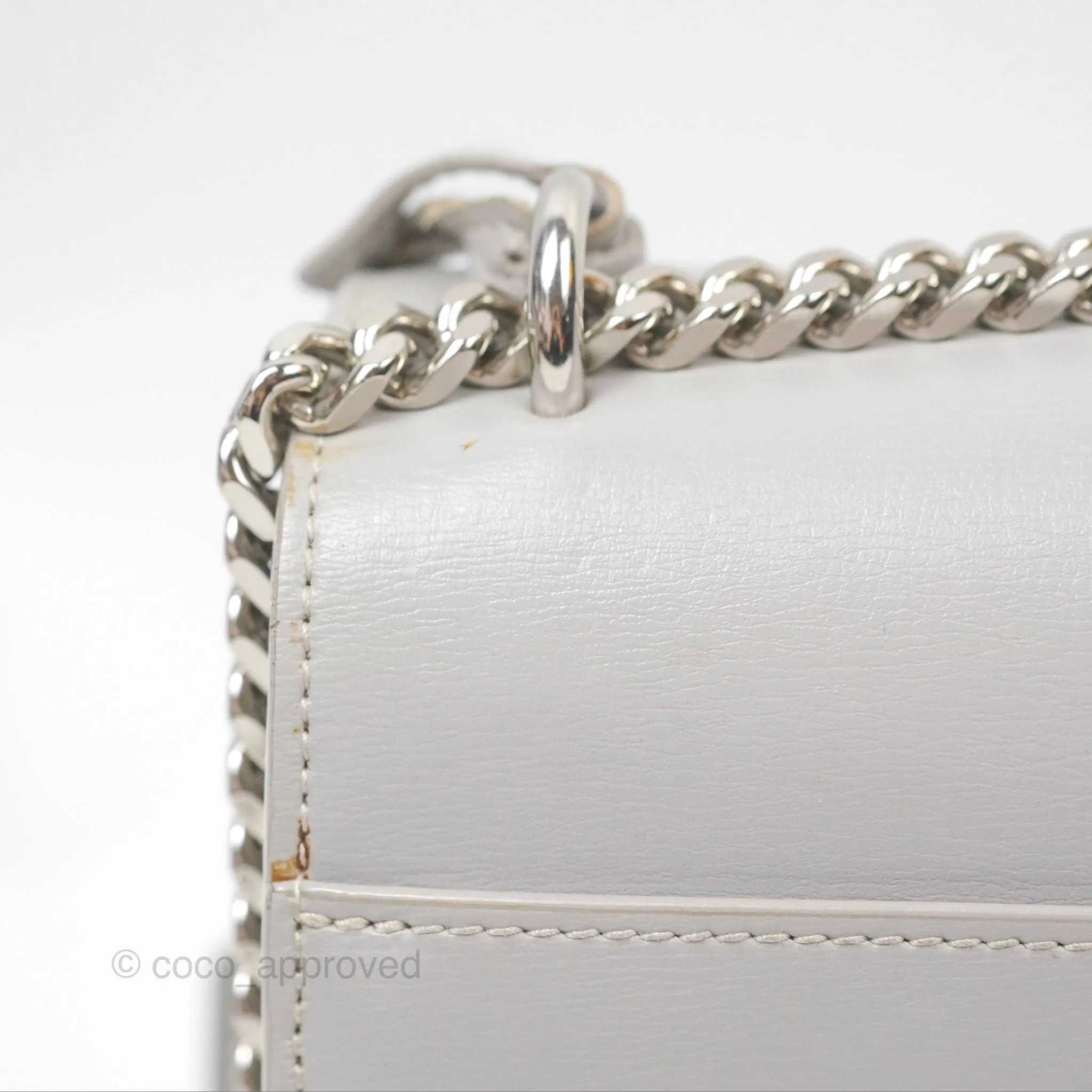 Saint Laurent Sunset Medium Light Grey Calfskin Silver Hardware