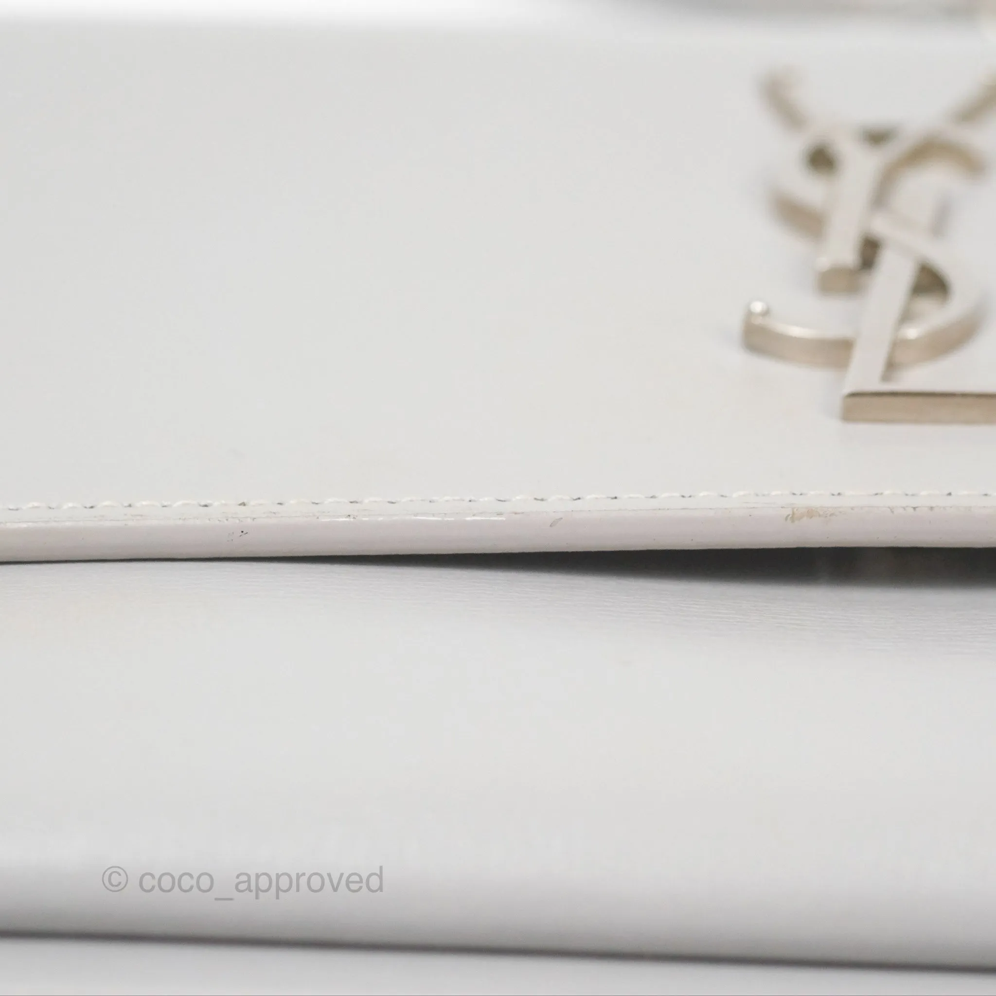 Saint Laurent Sunset Medium Light Grey Calfskin Silver Hardware