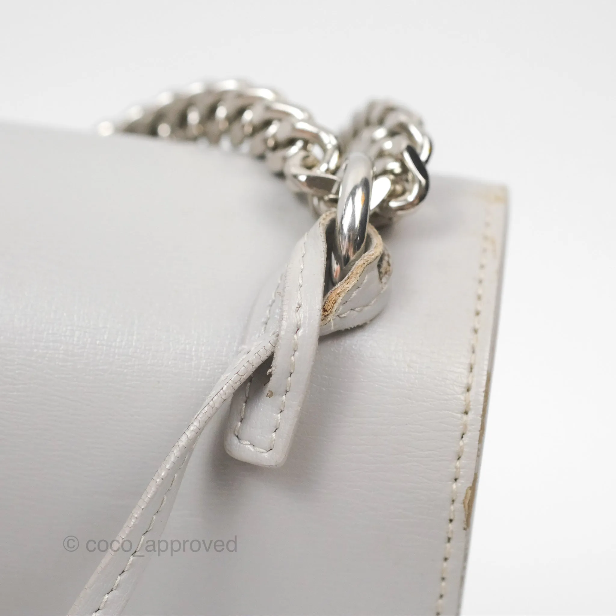 Saint Laurent Sunset Medium Light Grey Calfskin Silver Hardware