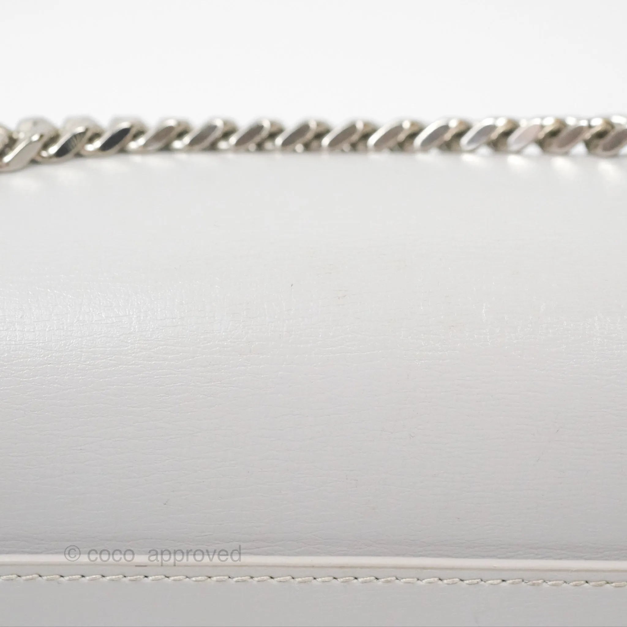Saint Laurent Sunset Medium Light Grey Calfskin Silver Hardware