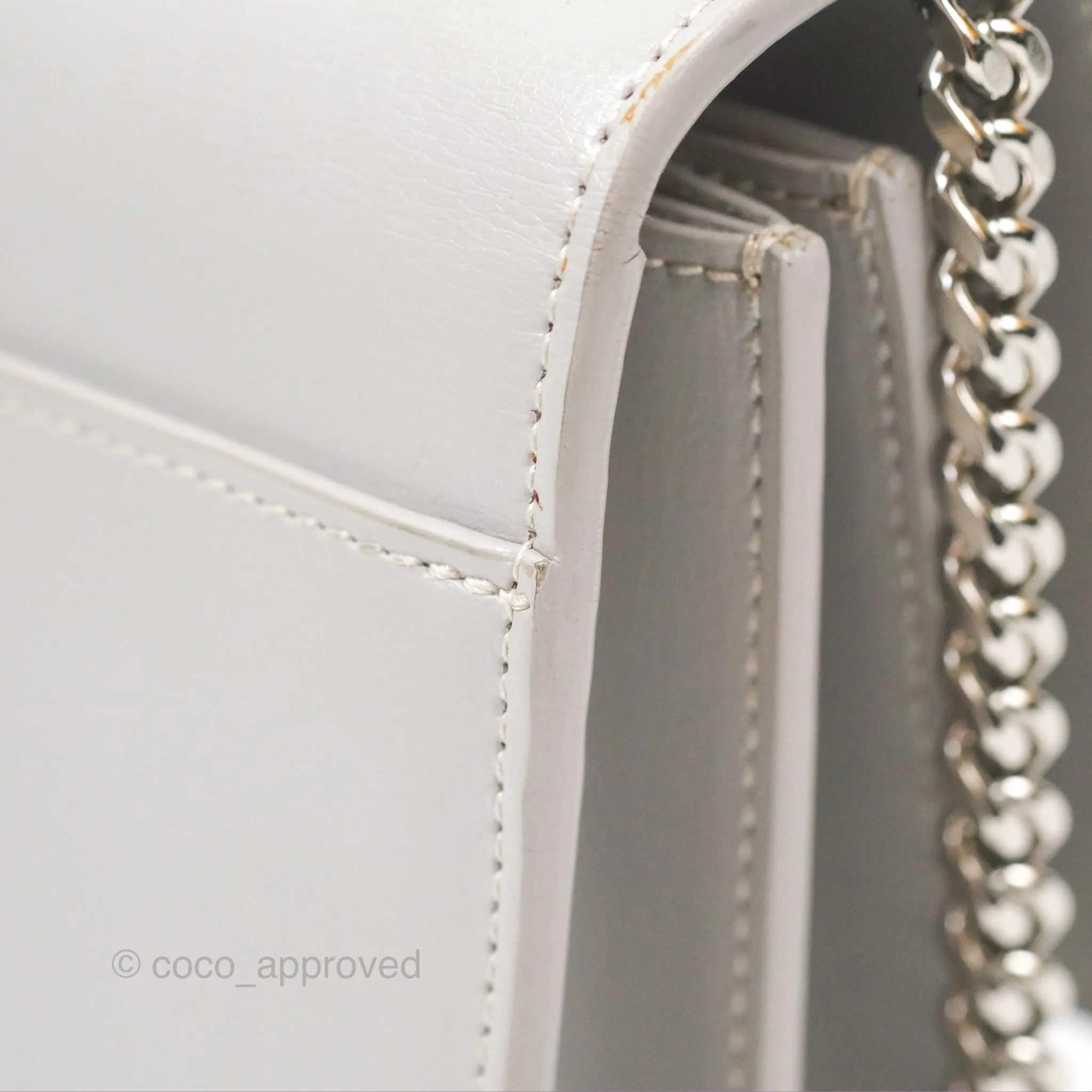 Saint Laurent Sunset Medium Light Grey Calfskin Silver Hardware
