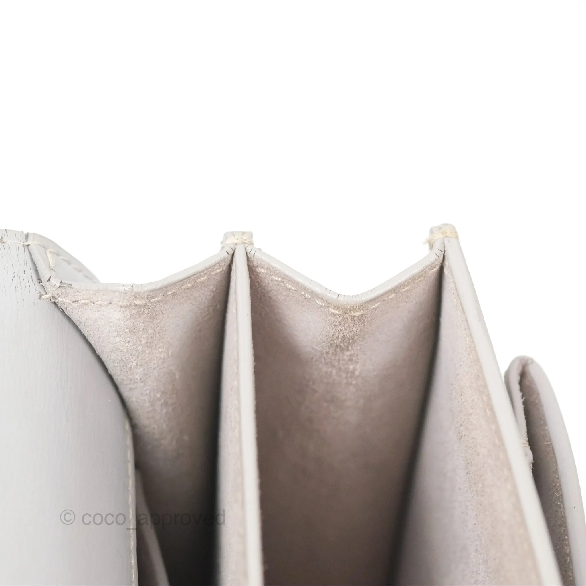 Saint Laurent Sunset Medium Light Grey Calfskin Silver Hardware