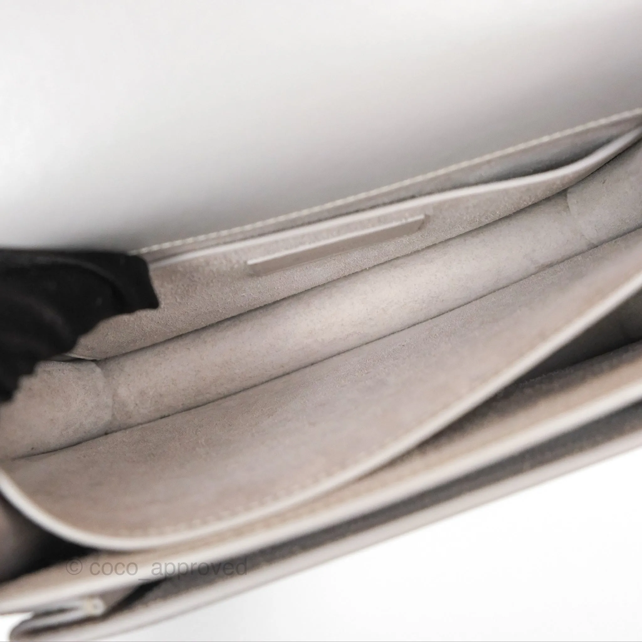 Saint Laurent Sunset Medium Light Grey Calfskin Silver Hardware