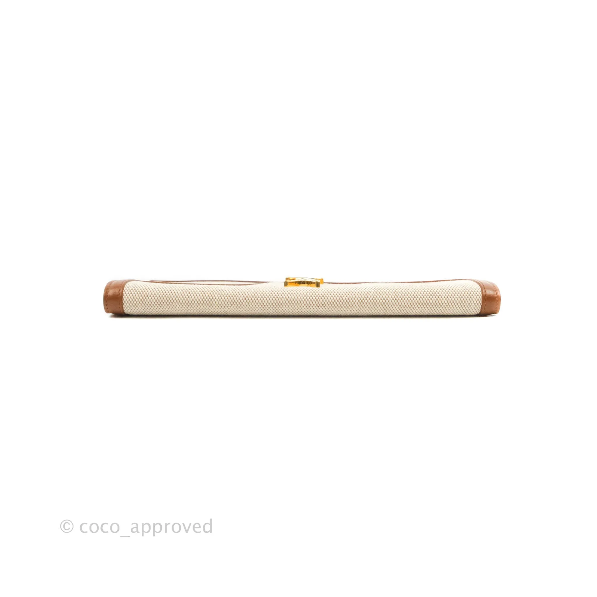 Saint Laurent Uptown Pouch Tan/Natural Beige Canvas