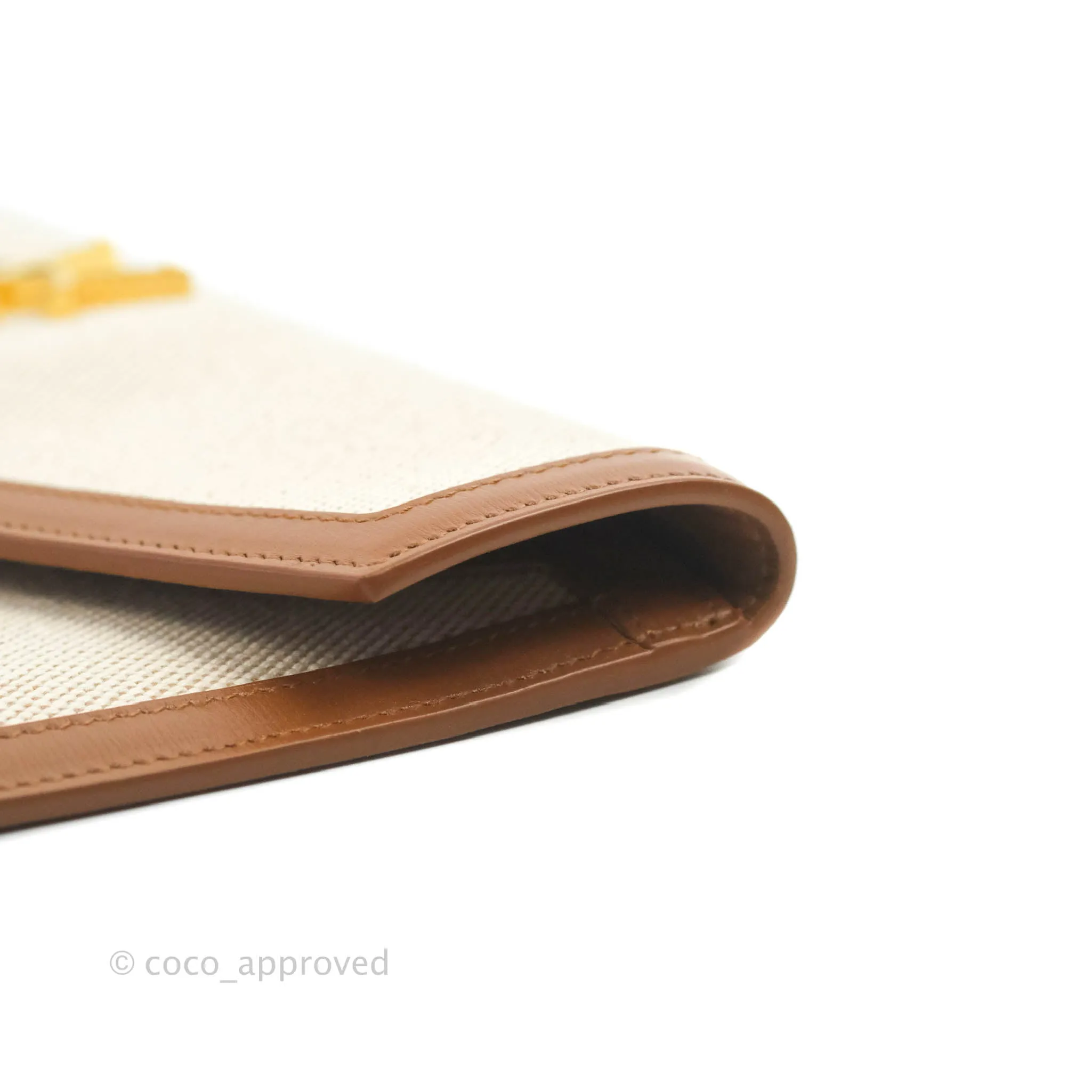 Saint Laurent Uptown Pouch Tan/Natural Beige Canvas
