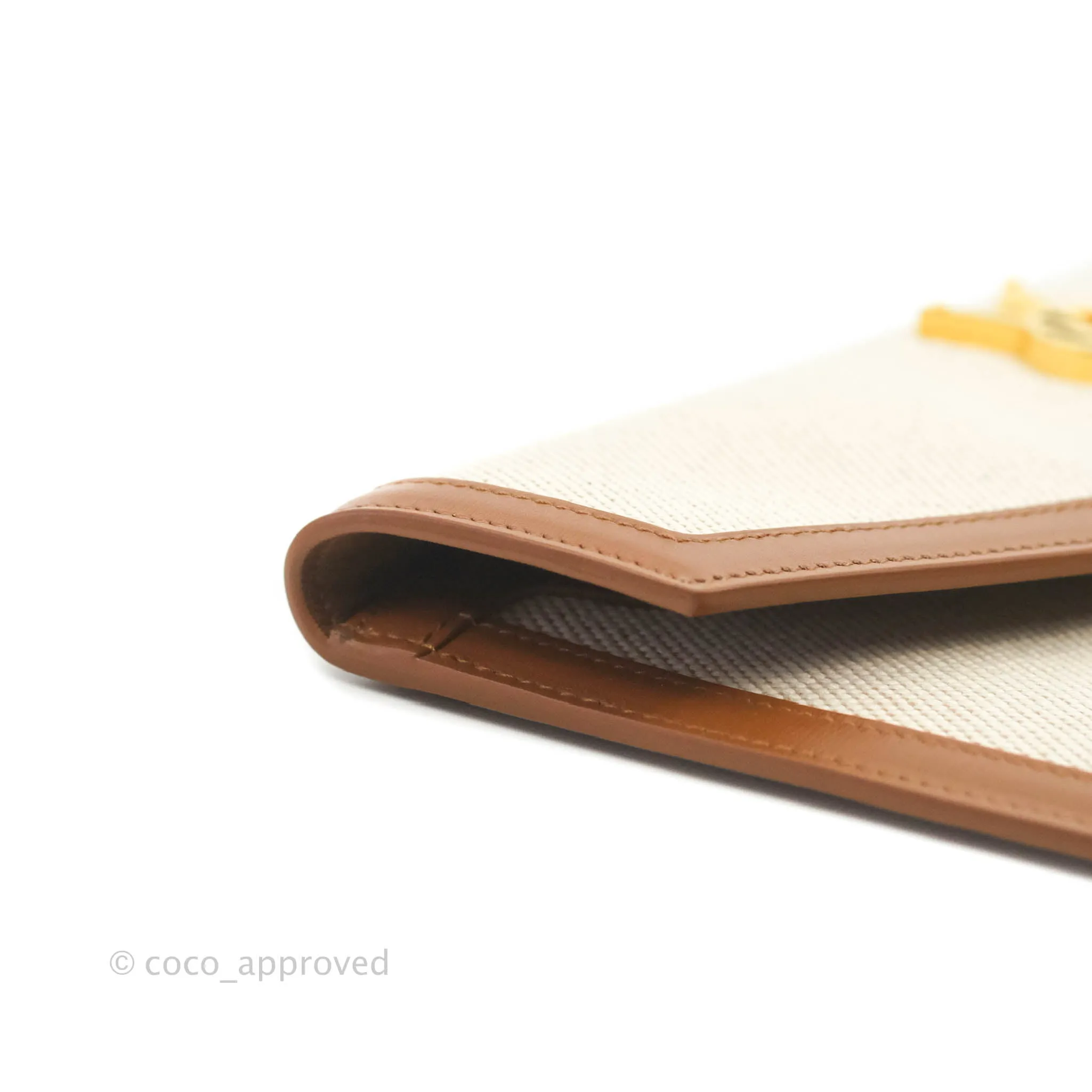 Saint Laurent Uptown Pouch Tan/Natural Beige Canvas