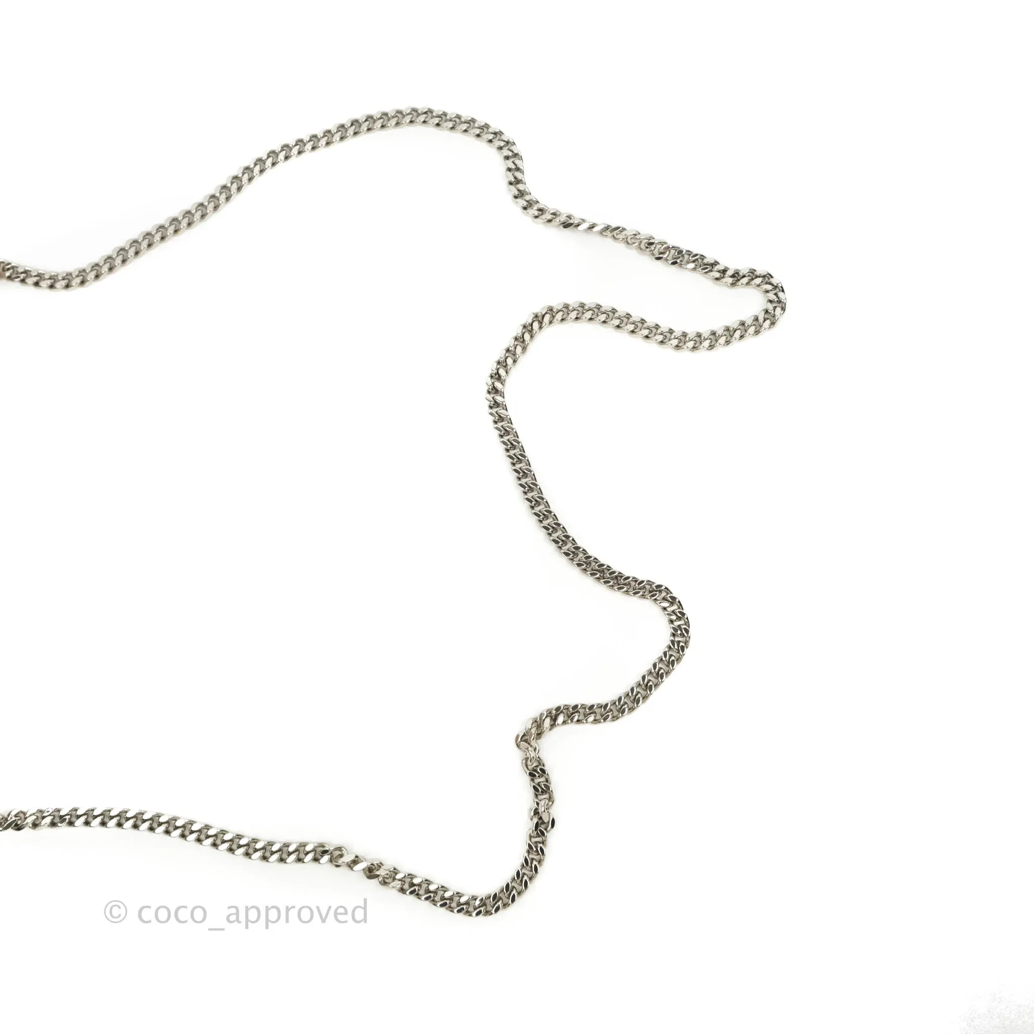 Saint Laurent Wallet on Chain Beige Pink Grained Leather Silver Hardware