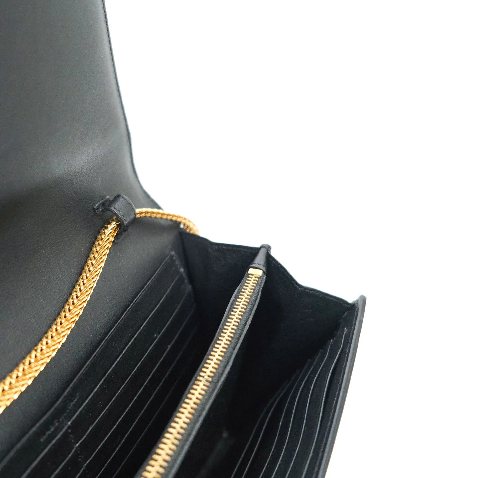 Saint Laurent Wallet on Chain Black Gold Hardware