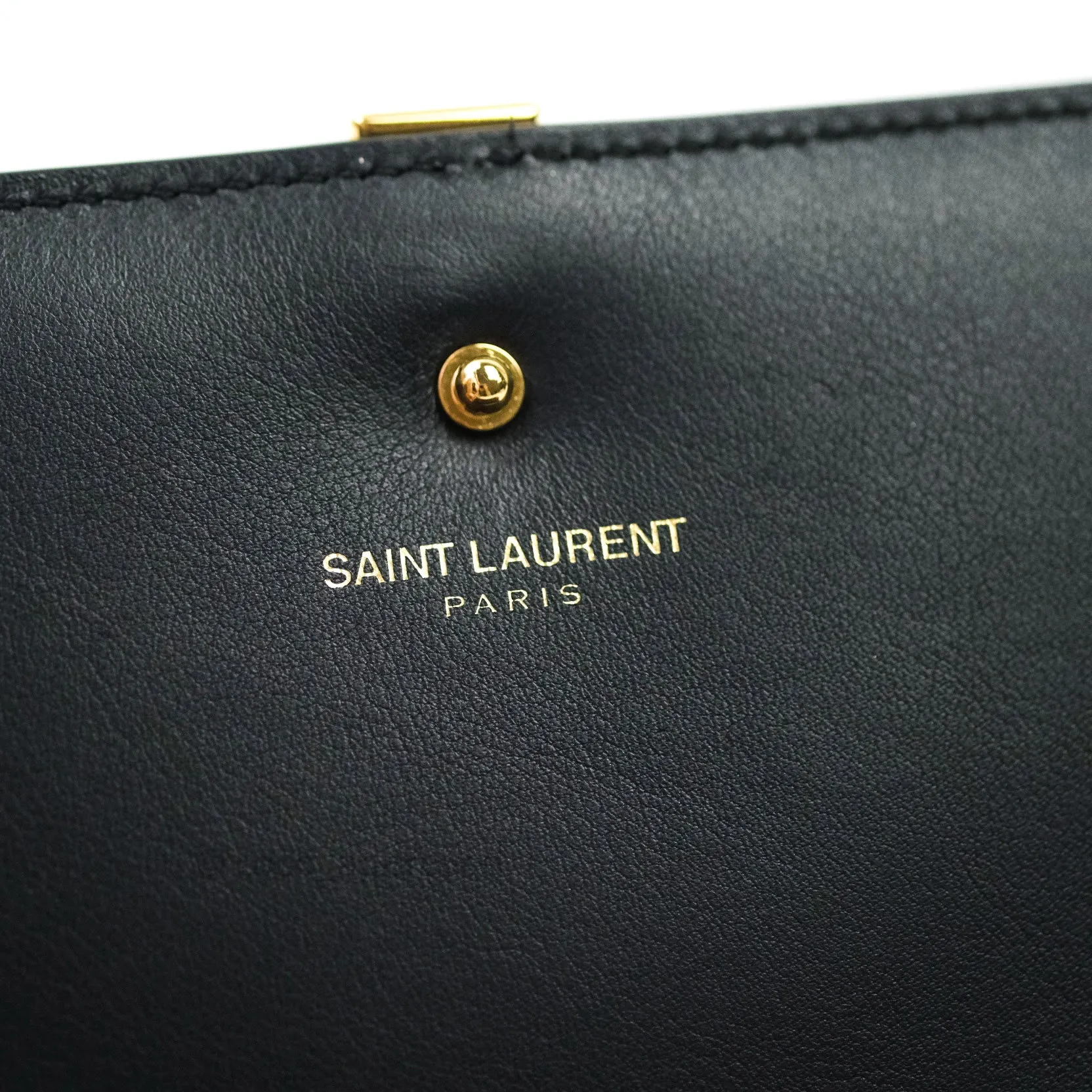 Saint Laurent Wallet on Chain Black Gold Hardware