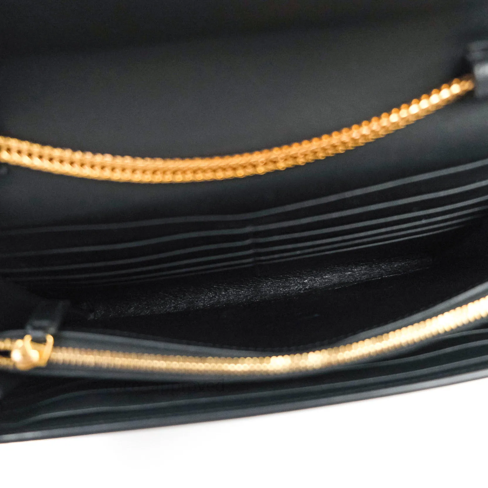 Saint Laurent Wallet on Chain Black Gold Hardware