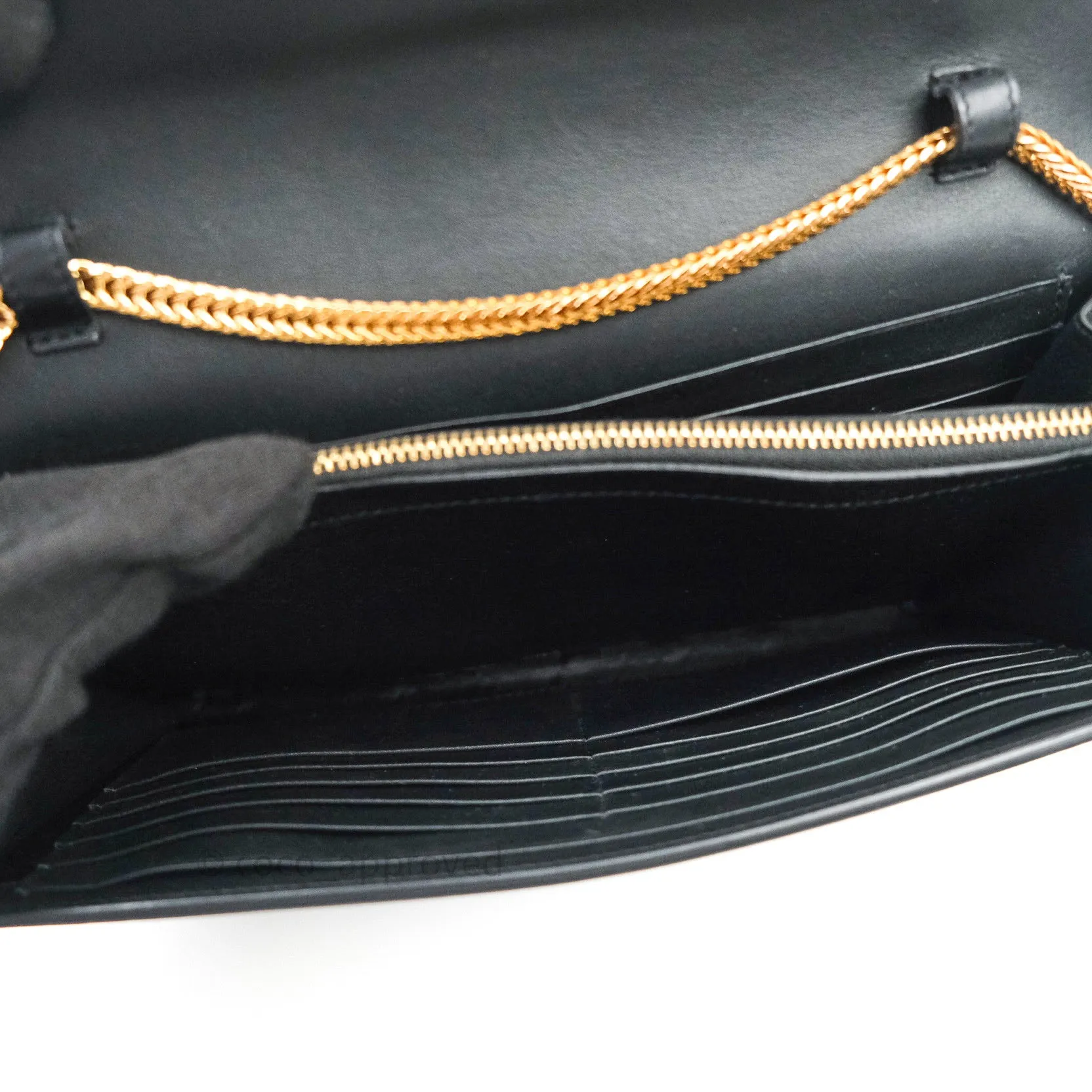 Saint Laurent Wallet on Chain Black Gold Hardware