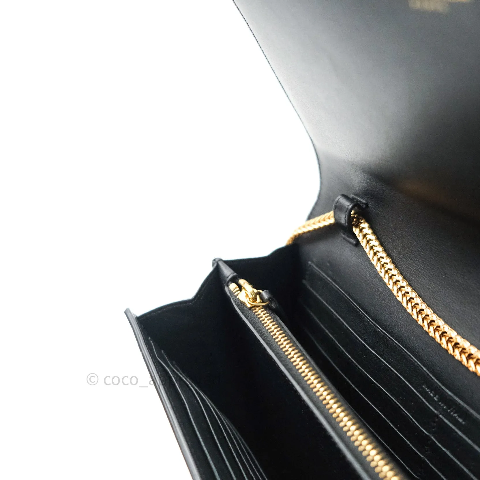 Saint Laurent Wallet on Chain Black Gold Hardware