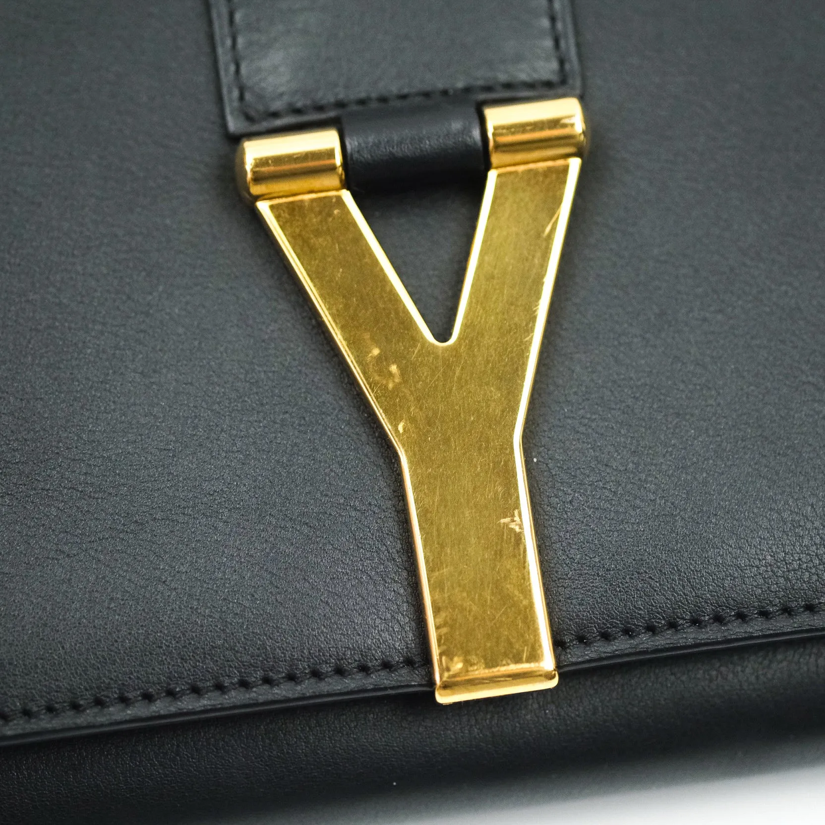 Saint Laurent Wallet on Chain Black Gold Hardware