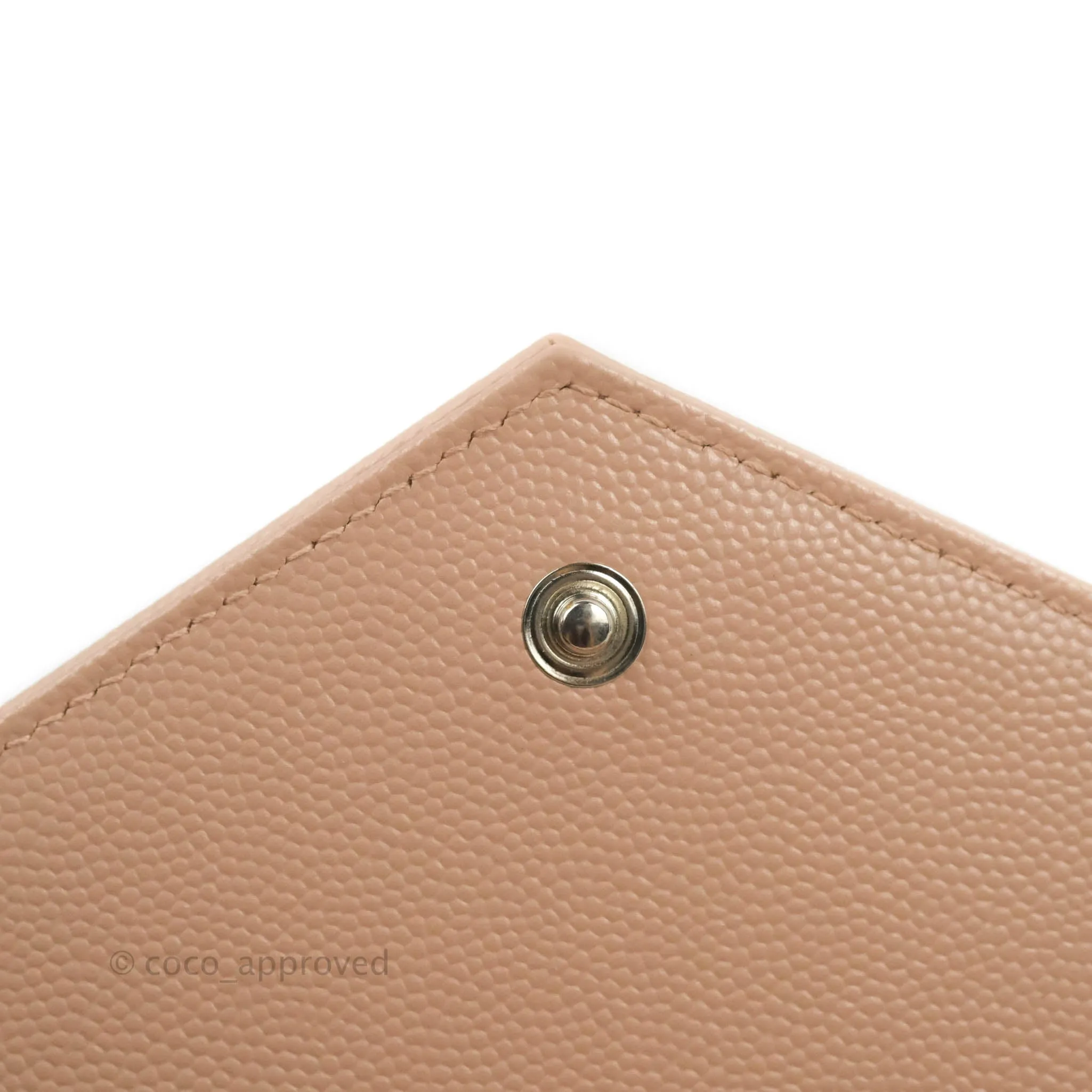 Saint Laurent Wallet on Chain Blush Pink Grained Leather Silver Hardware