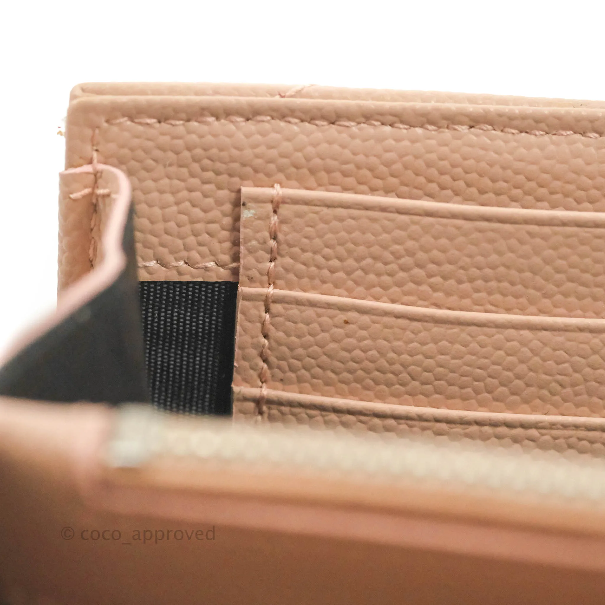 Saint Laurent Wallet on Chain Blush Pink Grained Leather Silver Hardware