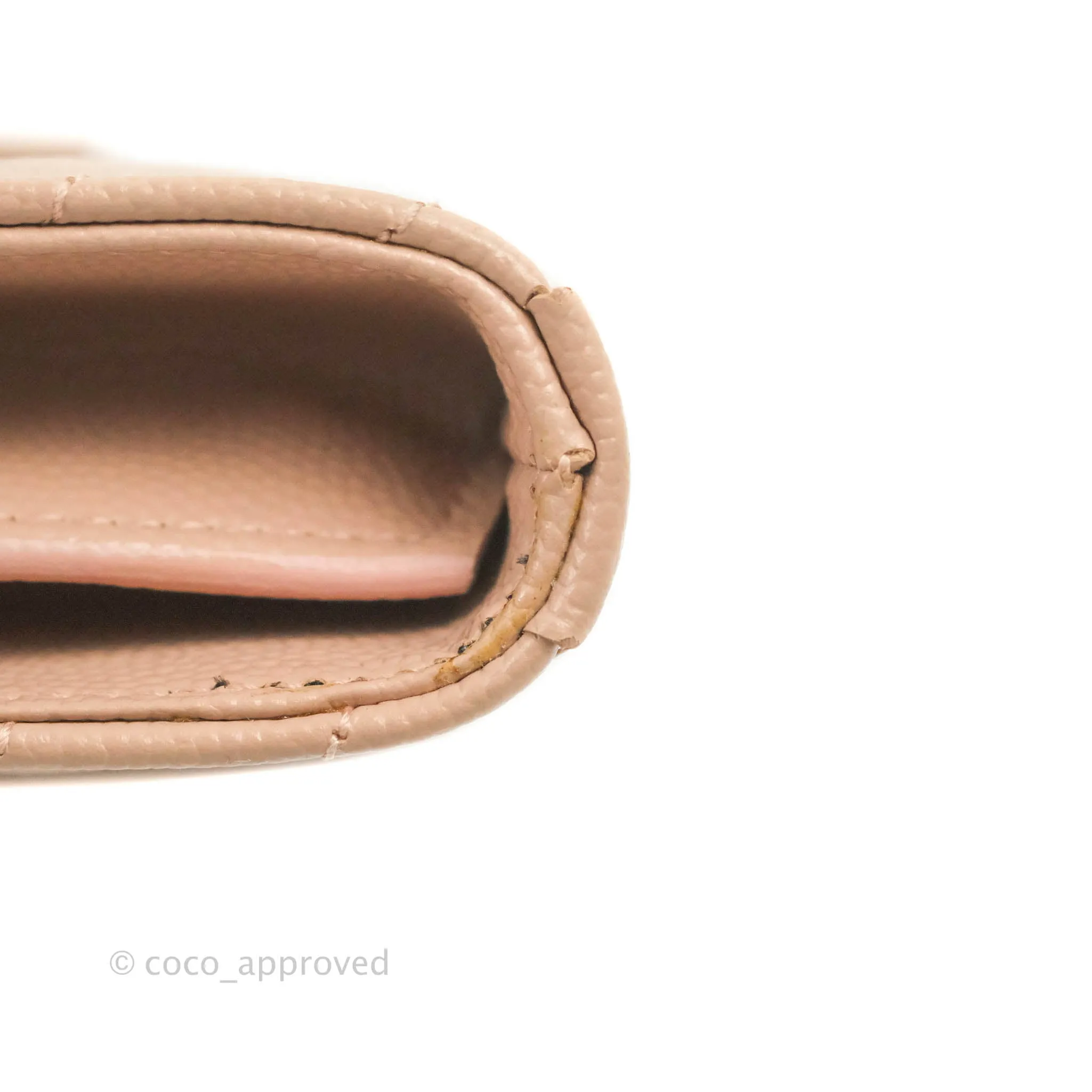 Saint Laurent Wallet on Chain Blush Pink Grained Leather Silver Hardware