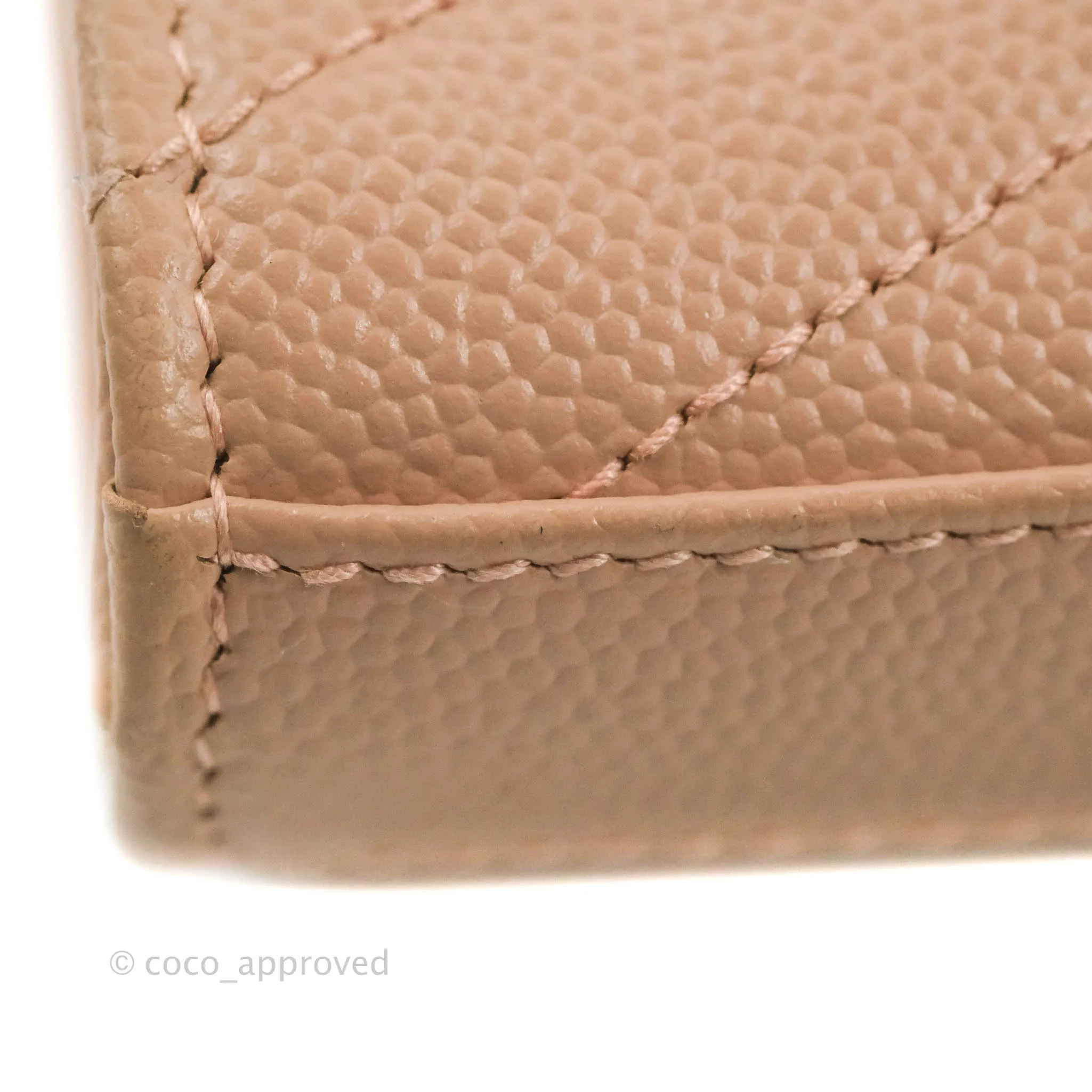 Saint Laurent Wallet on Chain Blush Pink Grained Leather Silver Hardware