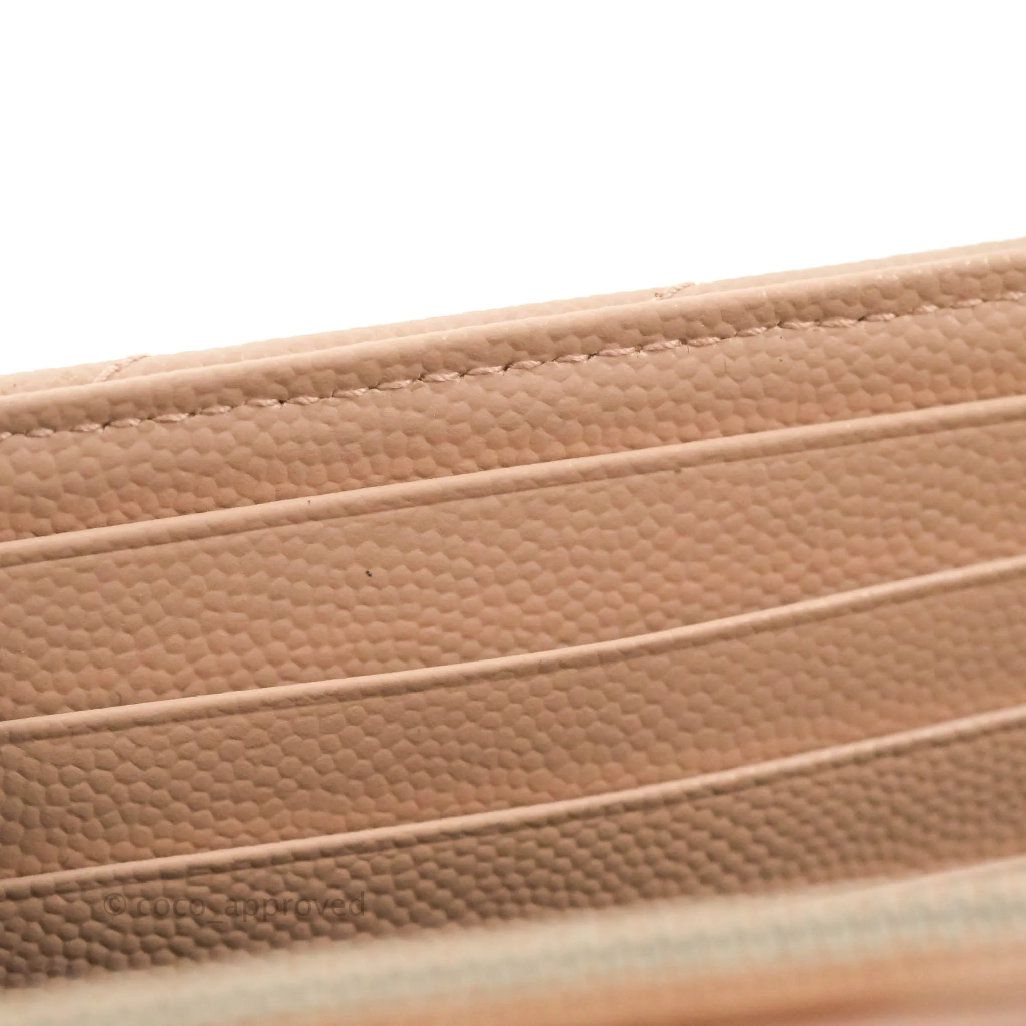 Saint Laurent Wallet on Chain Blush Pink Grained Leather Silver Hardware