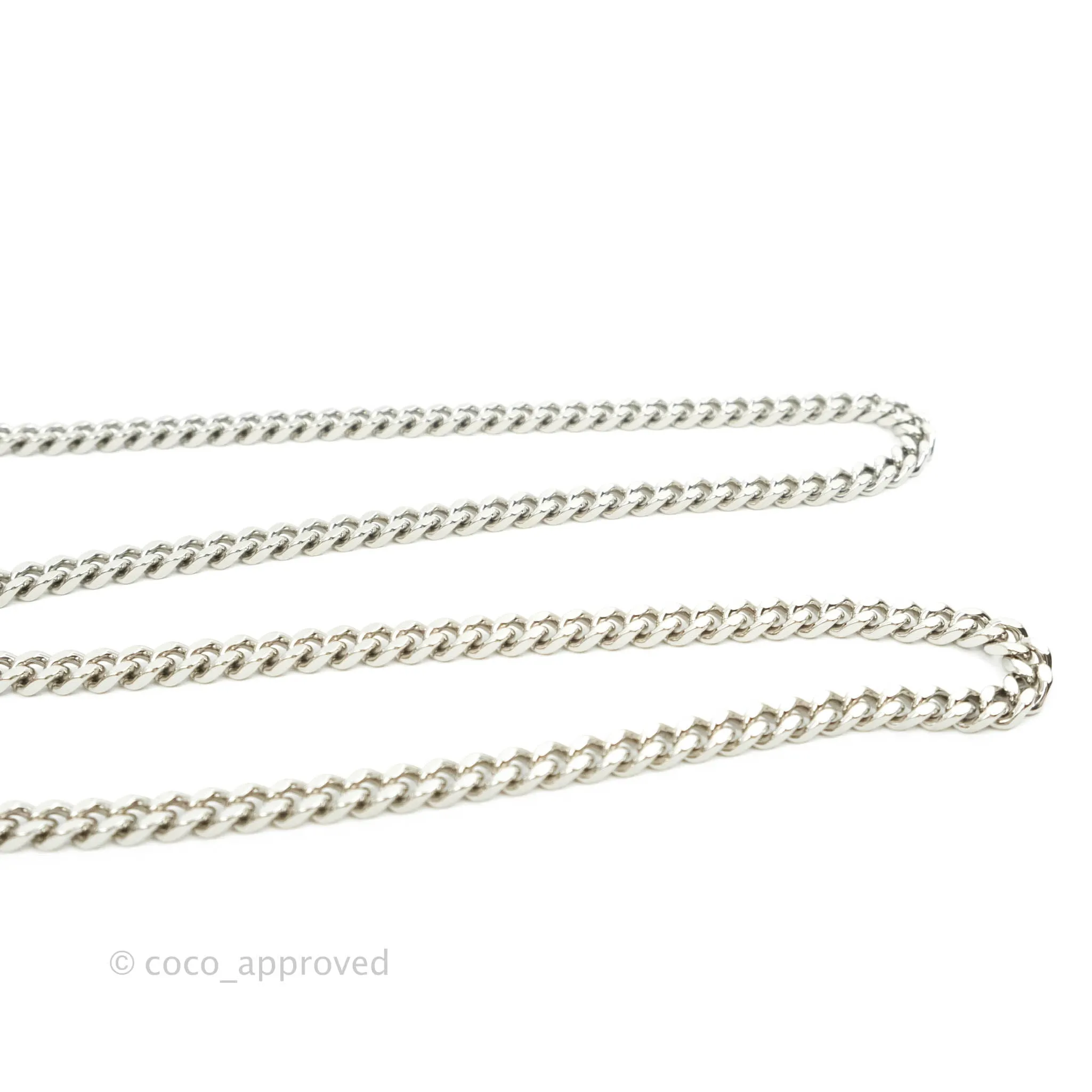 Saint Laurent Wallet on Chain Brown Grained Leather Silver Hardware