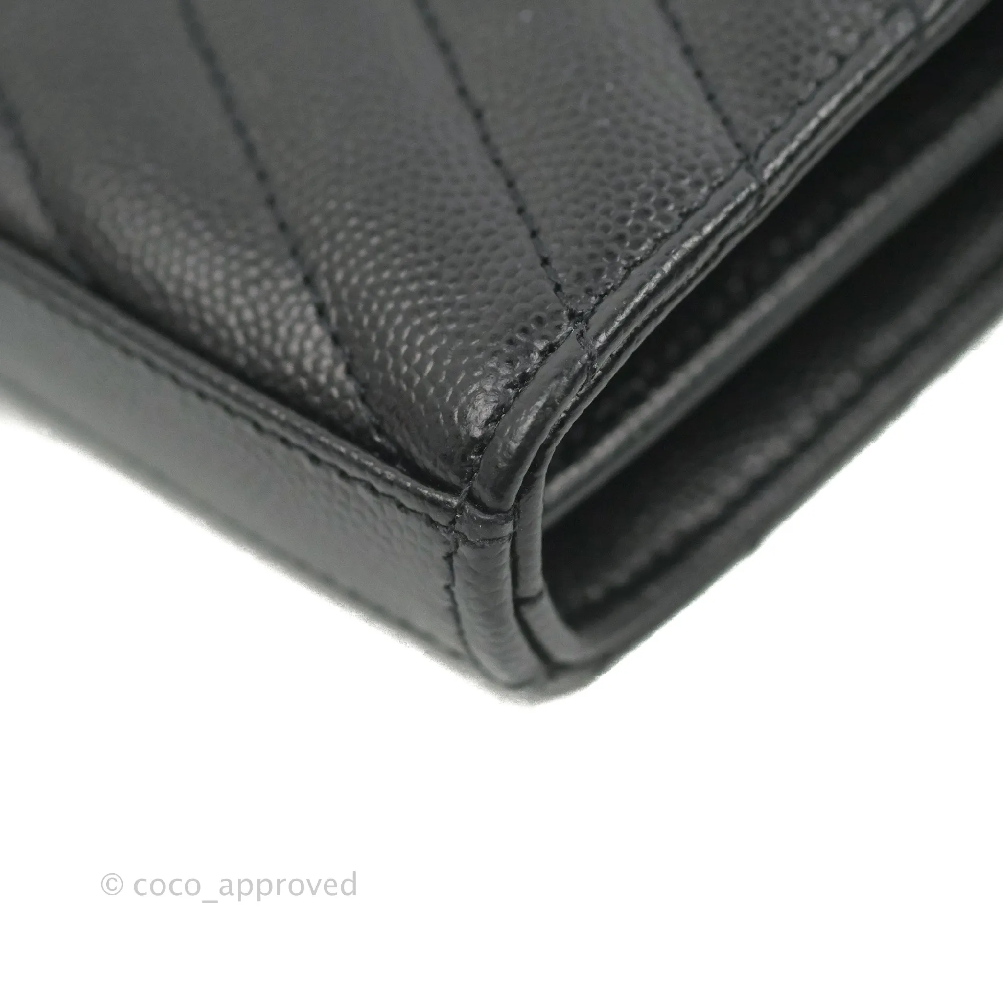 Saint Laurent Wallet on Chain Large Black Grained Leather Gold Hardware