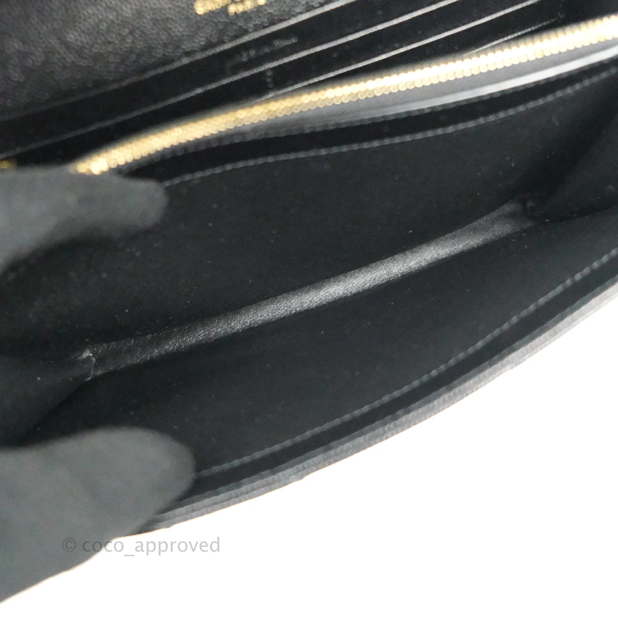 Saint Laurent Wallet on Chain Large Black Grained Leather Gold Hardware