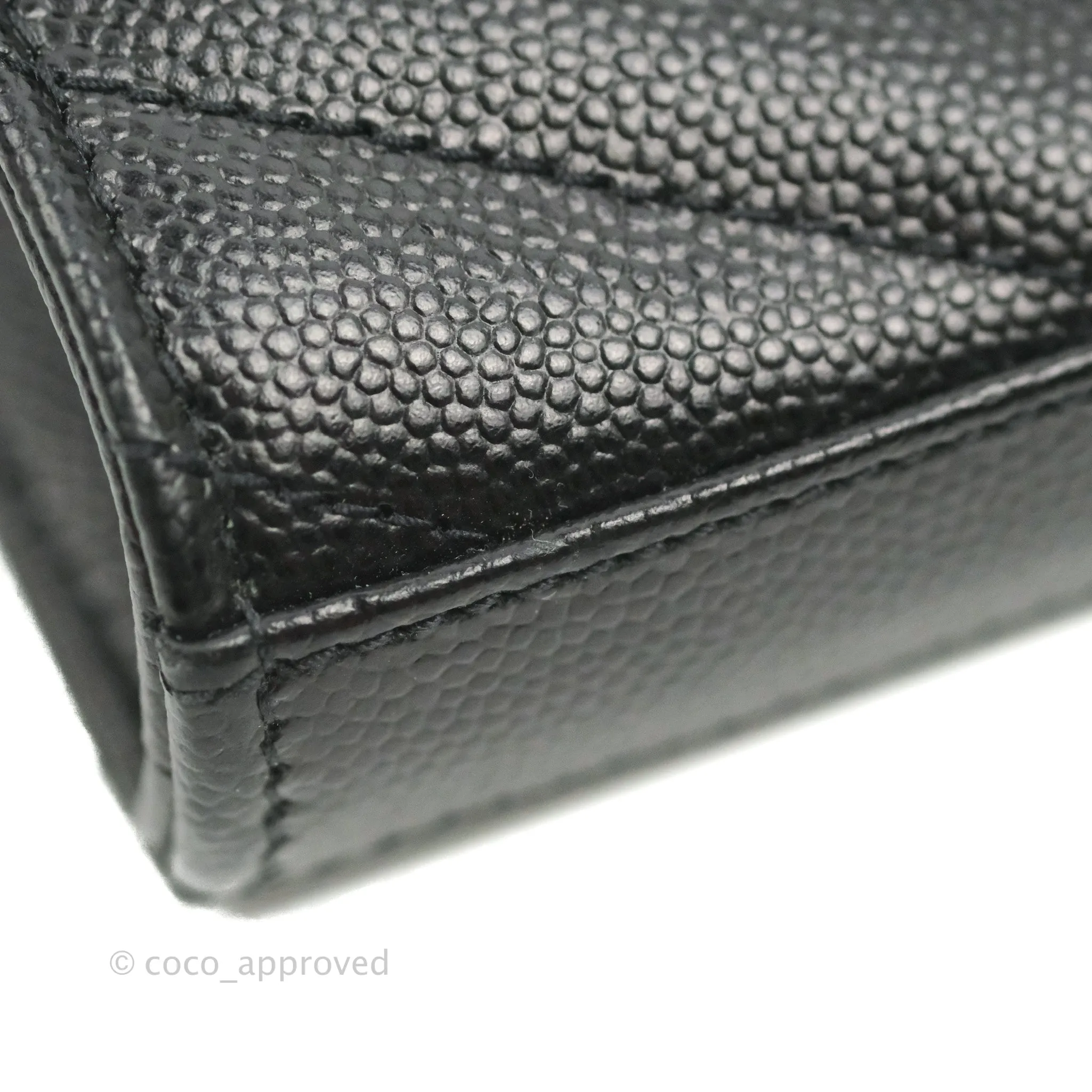 Saint Laurent Wallet on Chain Large Black Grained Leather Gold Hardware