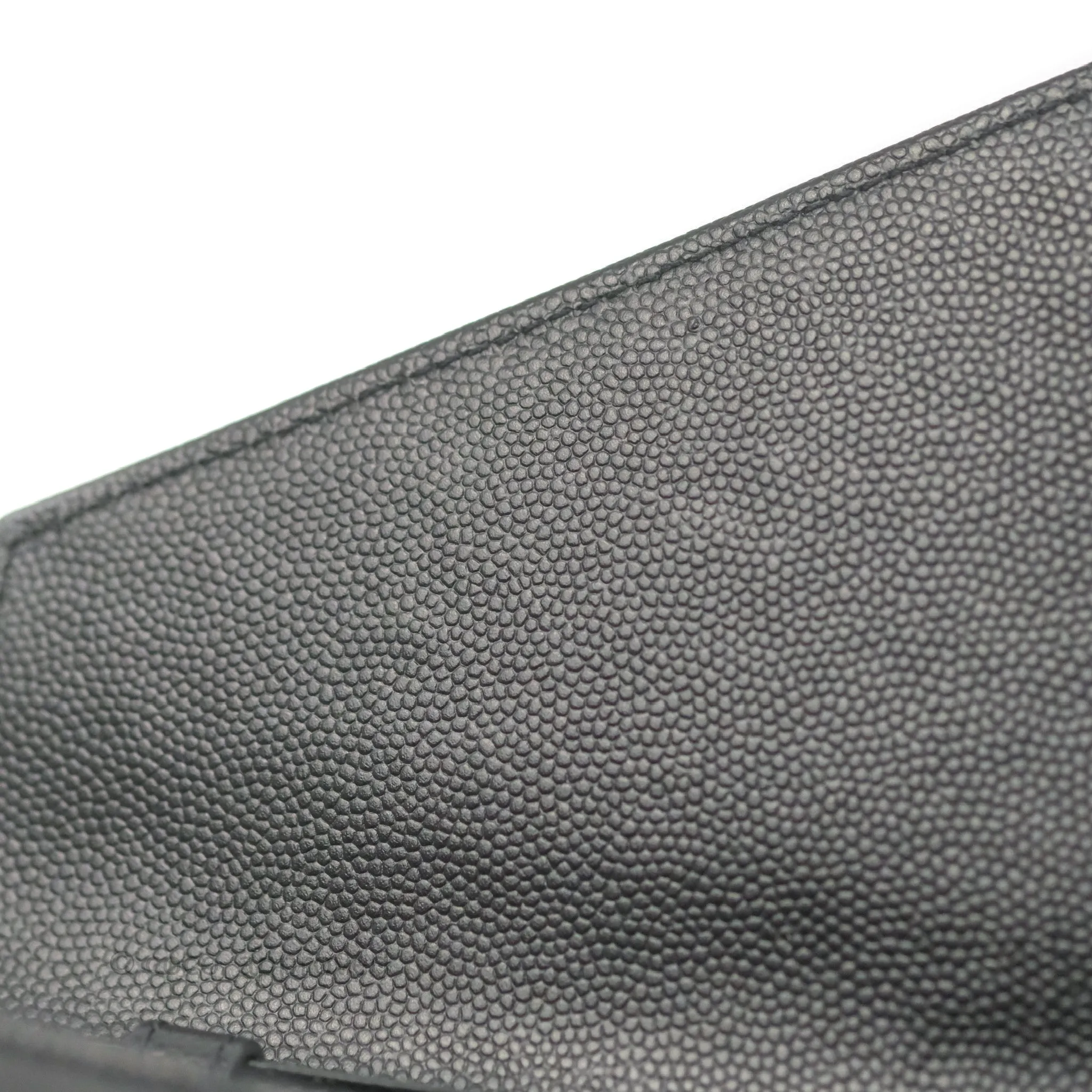 Saint Laurent Wallet on Chain Large Black Grained Leather Gold Hardware