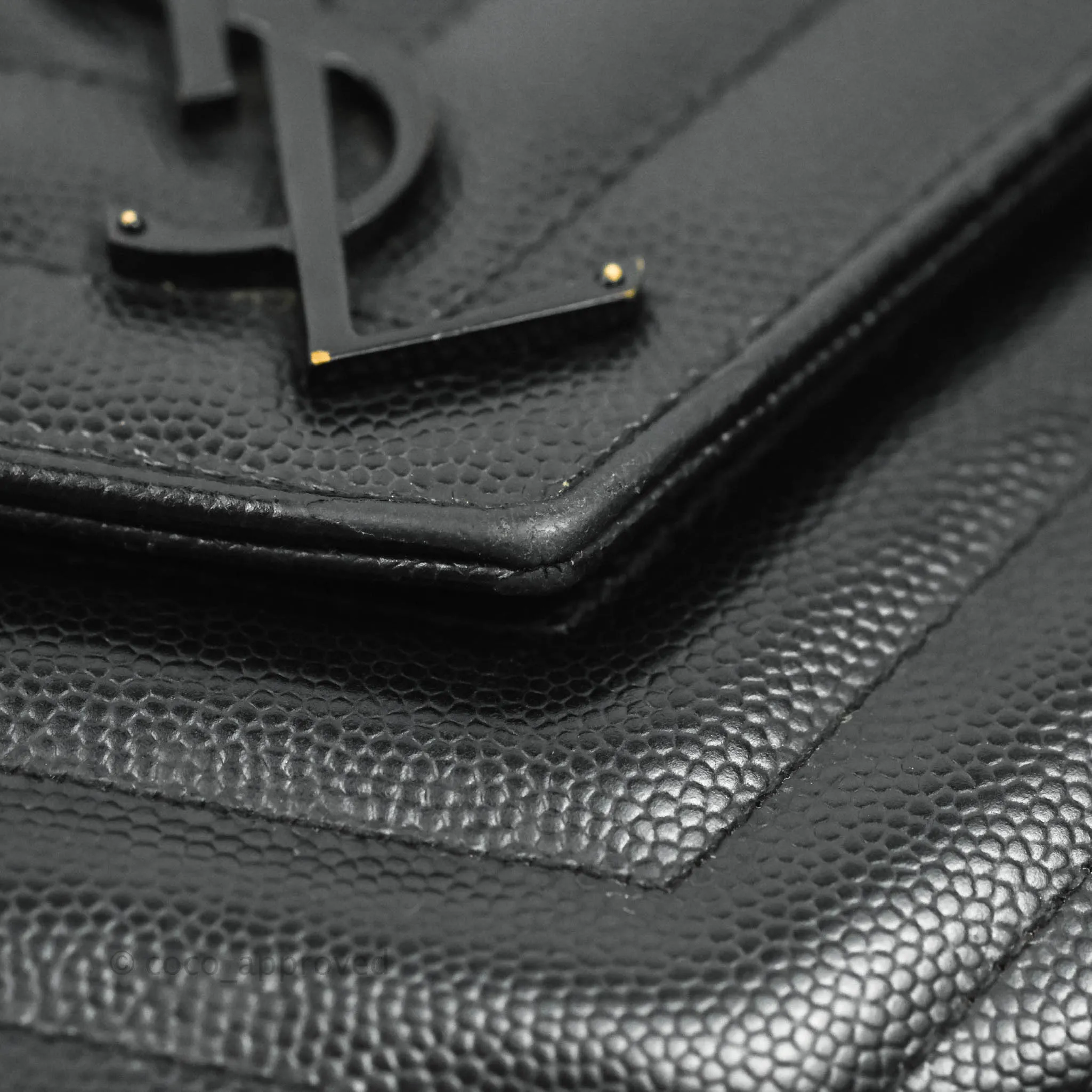 Saint Laurent Wallet on Chain Large Black Grained Leather So Black