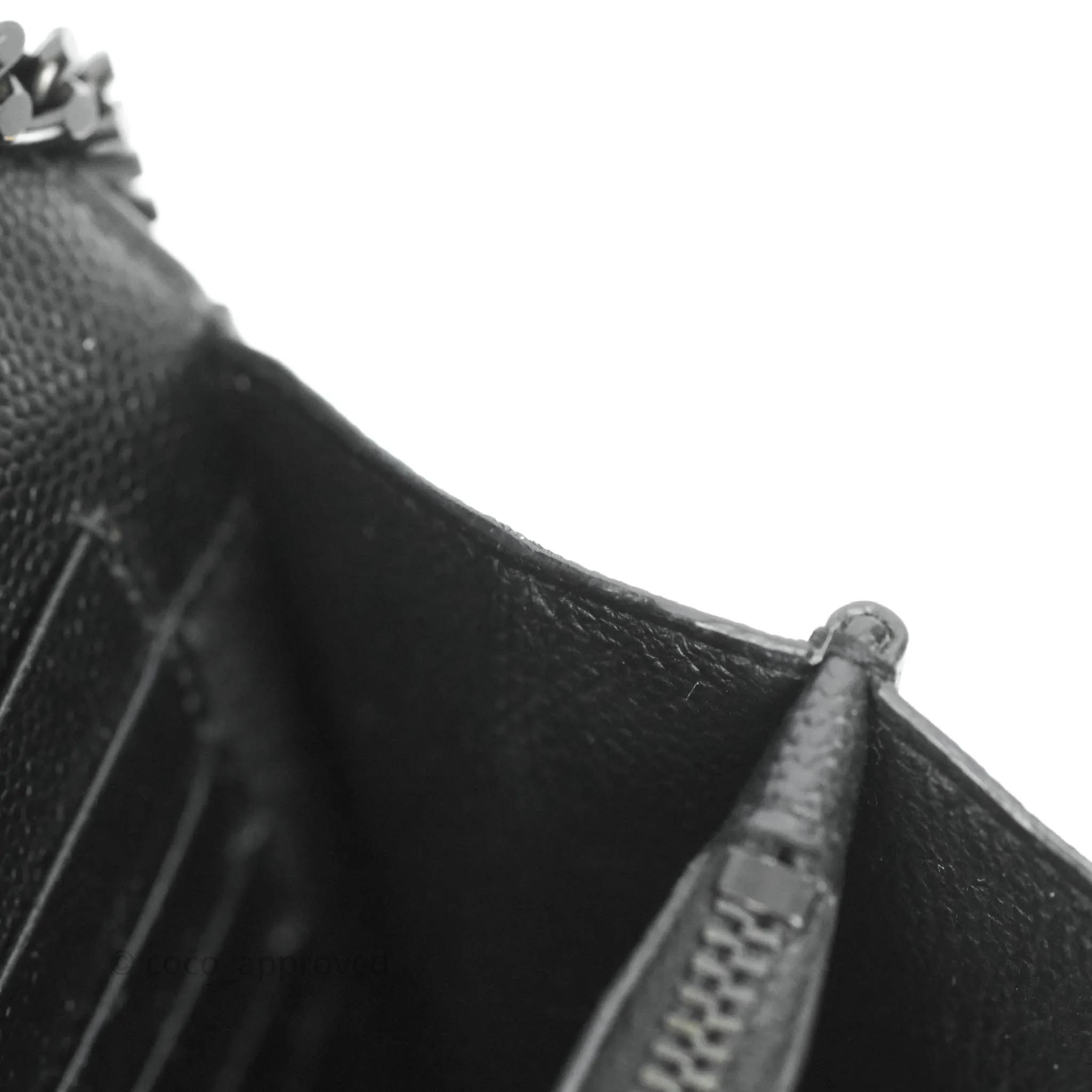 Saint Laurent Wallet on Chain Large Black Grained Leather So Black