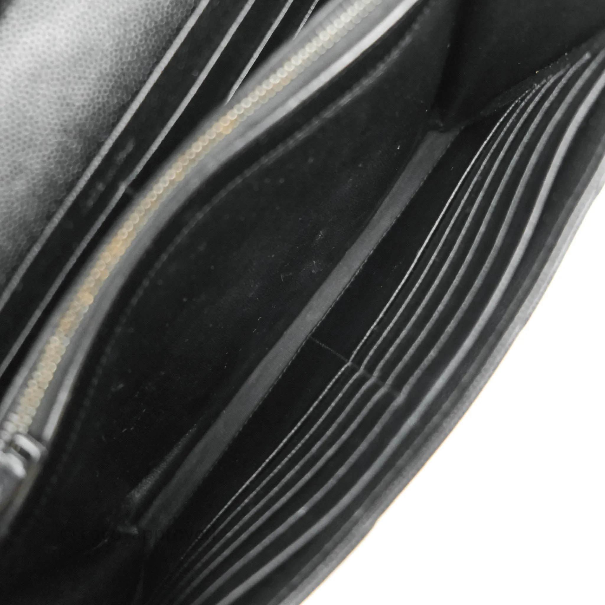 Saint Laurent Wallet on Chain Large Black Grained Leather So Black