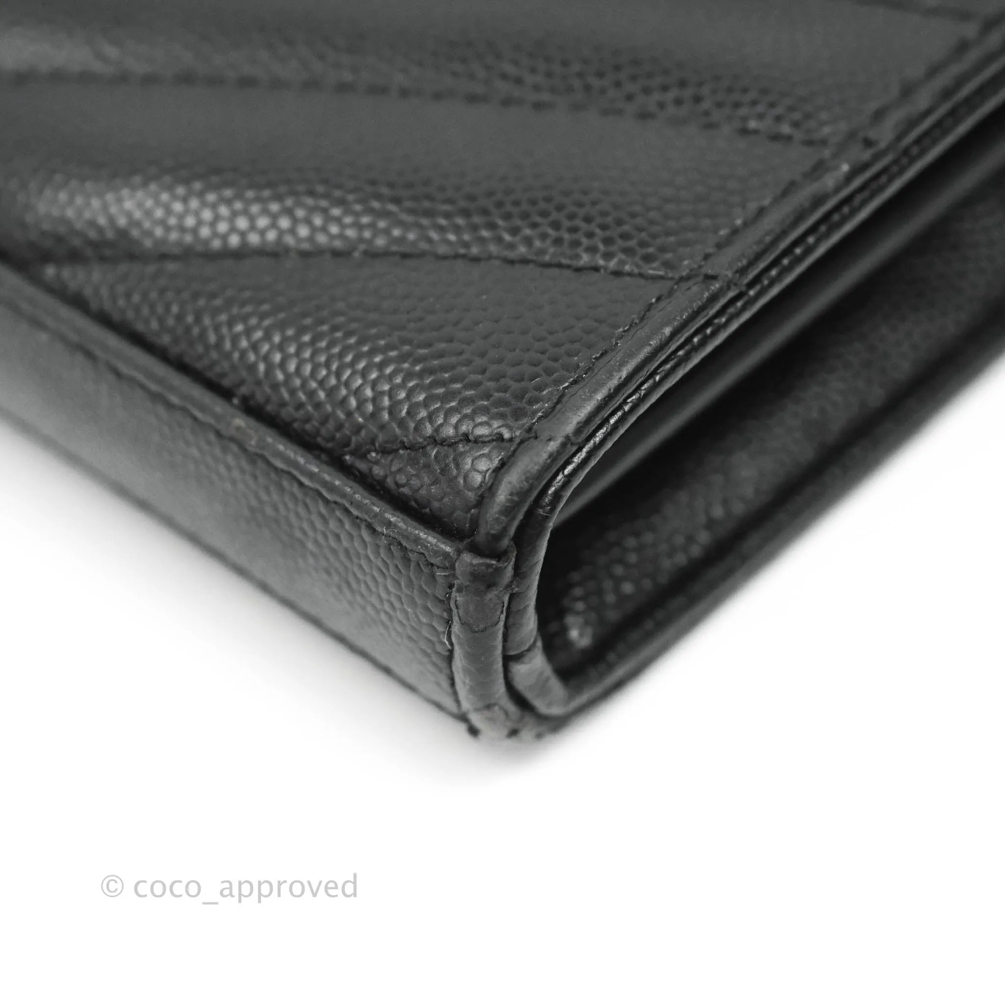 Saint Laurent Wallet on Chain Large Black Grained Leather So Black