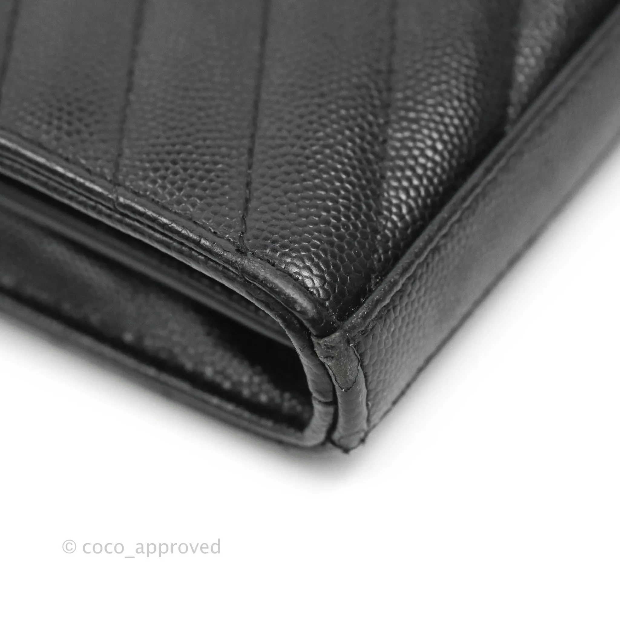 Saint Laurent Wallet on Chain Large Black Grained Leather So Black