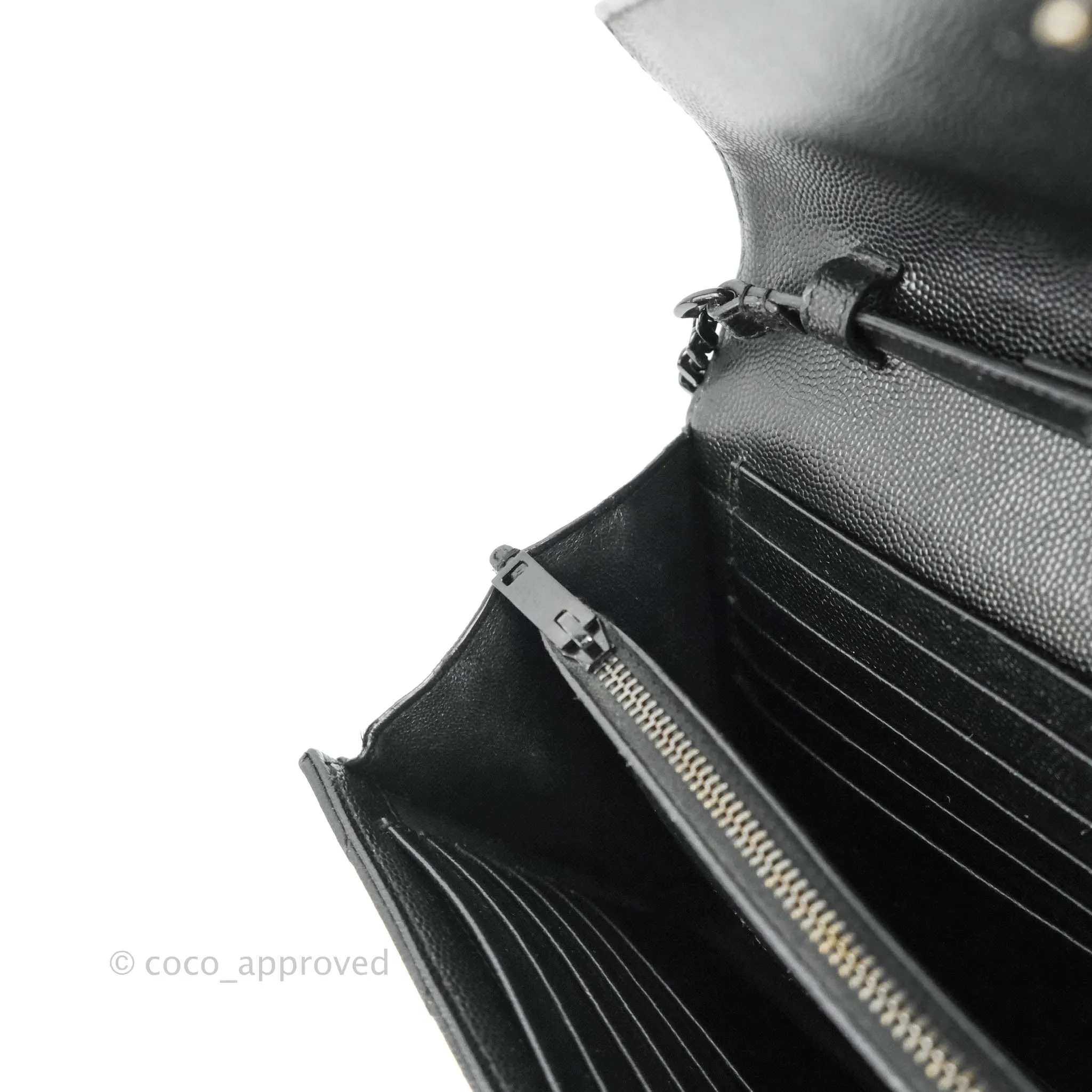 Saint Laurent Wallet on Chain Large Black Grained Leather So Black
