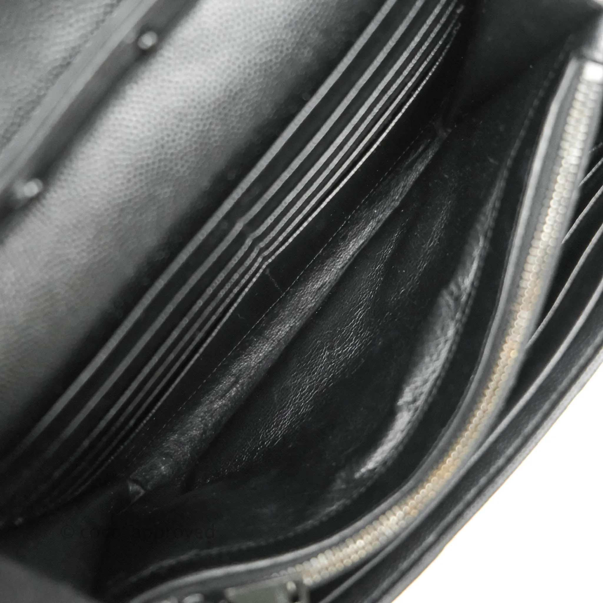 Saint Laurent Wallet on Chain Large Black Grained Leather So Black
