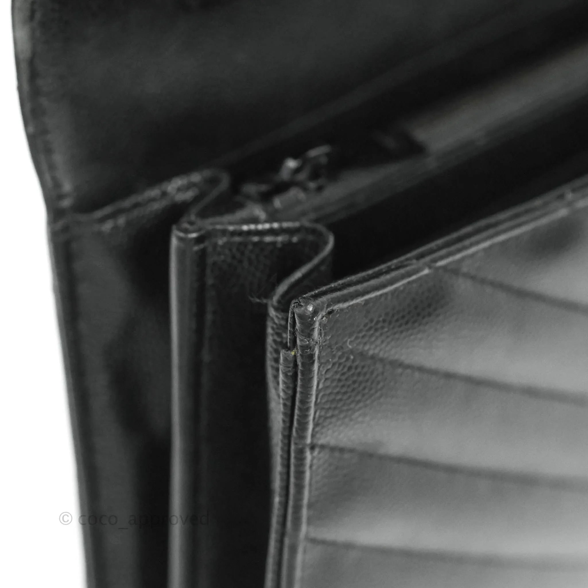 Saint Laurent Wallet on Chain Large Black Grained Leather So Black