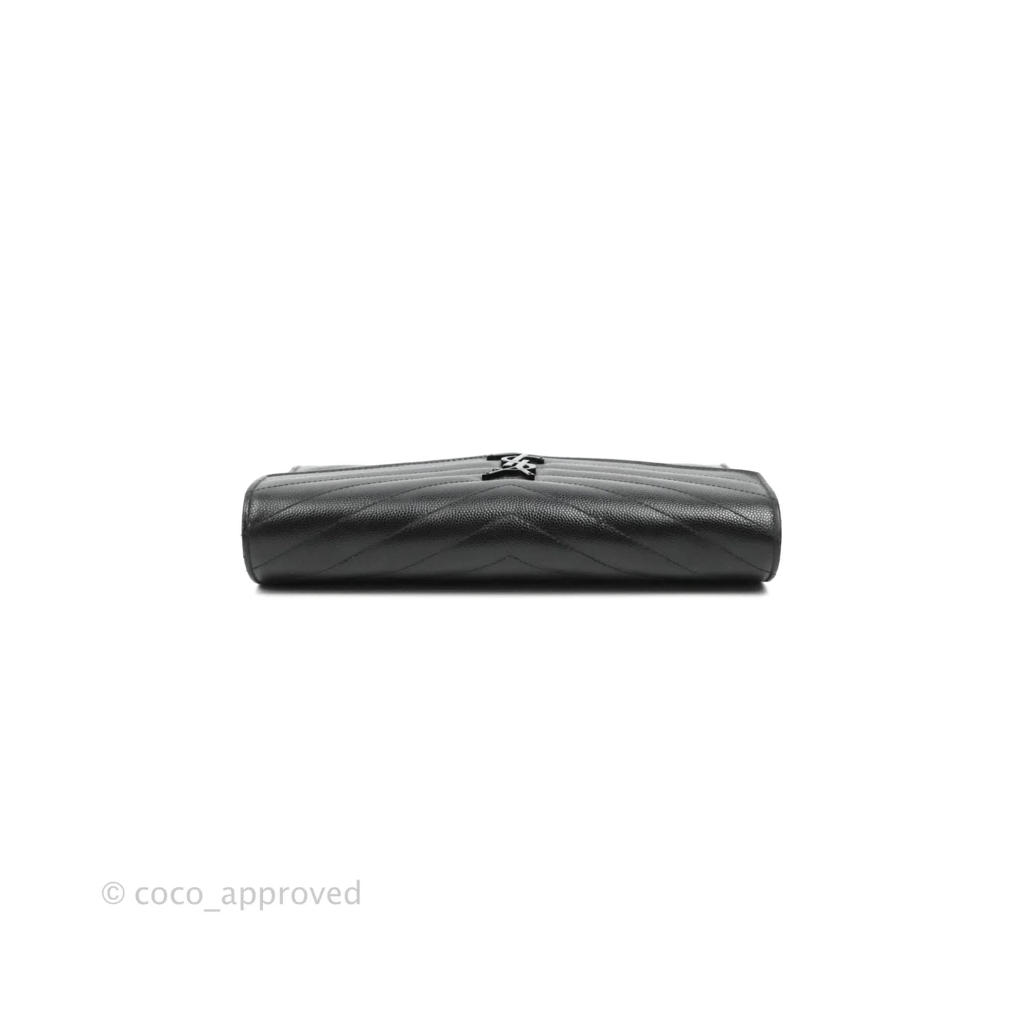 Saint Laurent Wallet on Chain Large Black Grained Leather So Black