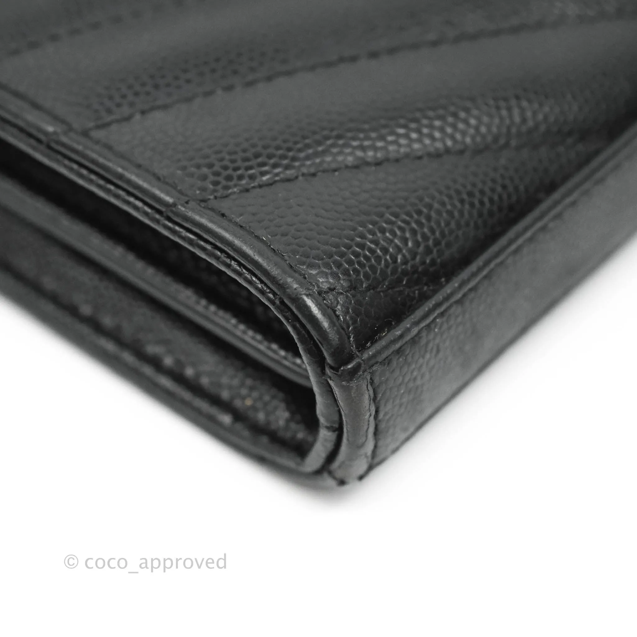 Saint Laurent Wallet on Chain Large Black Grained Leather So Black