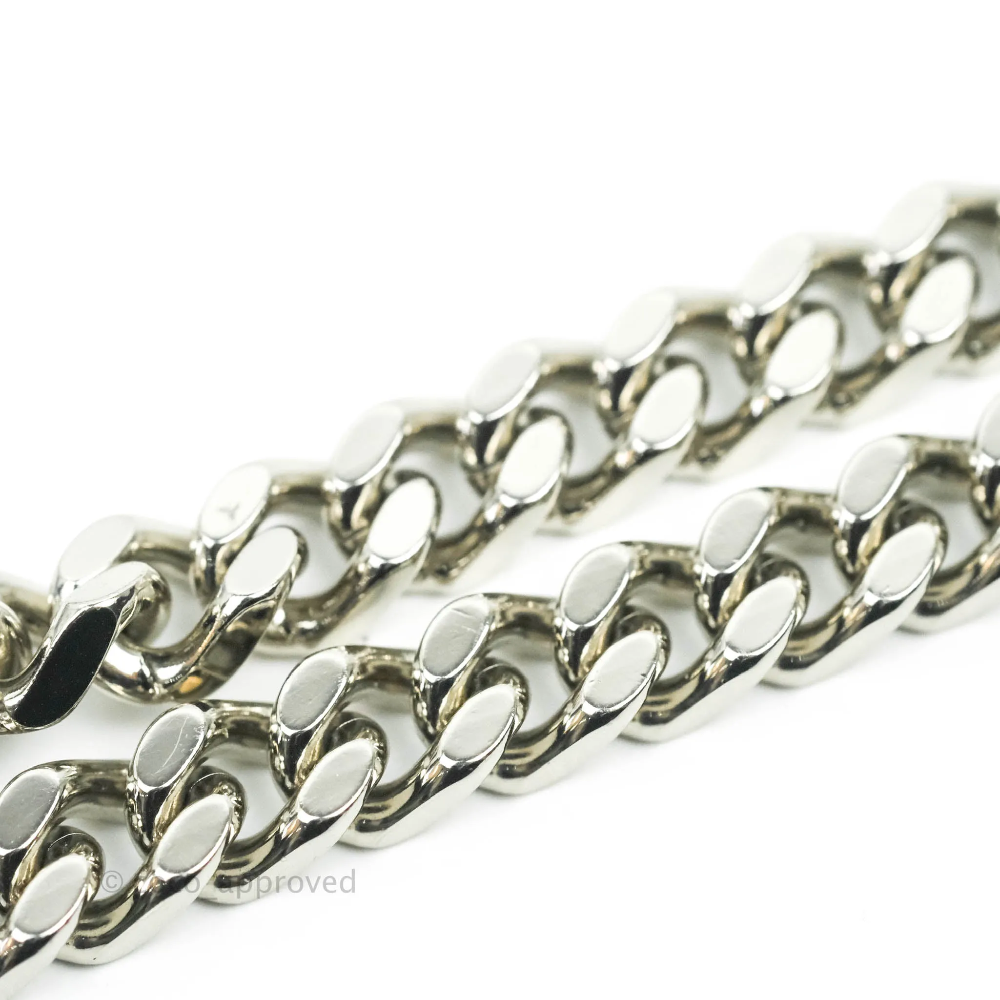Saint Laurent Wallet on Chain Light Blue Grained Leather Silver Hardware