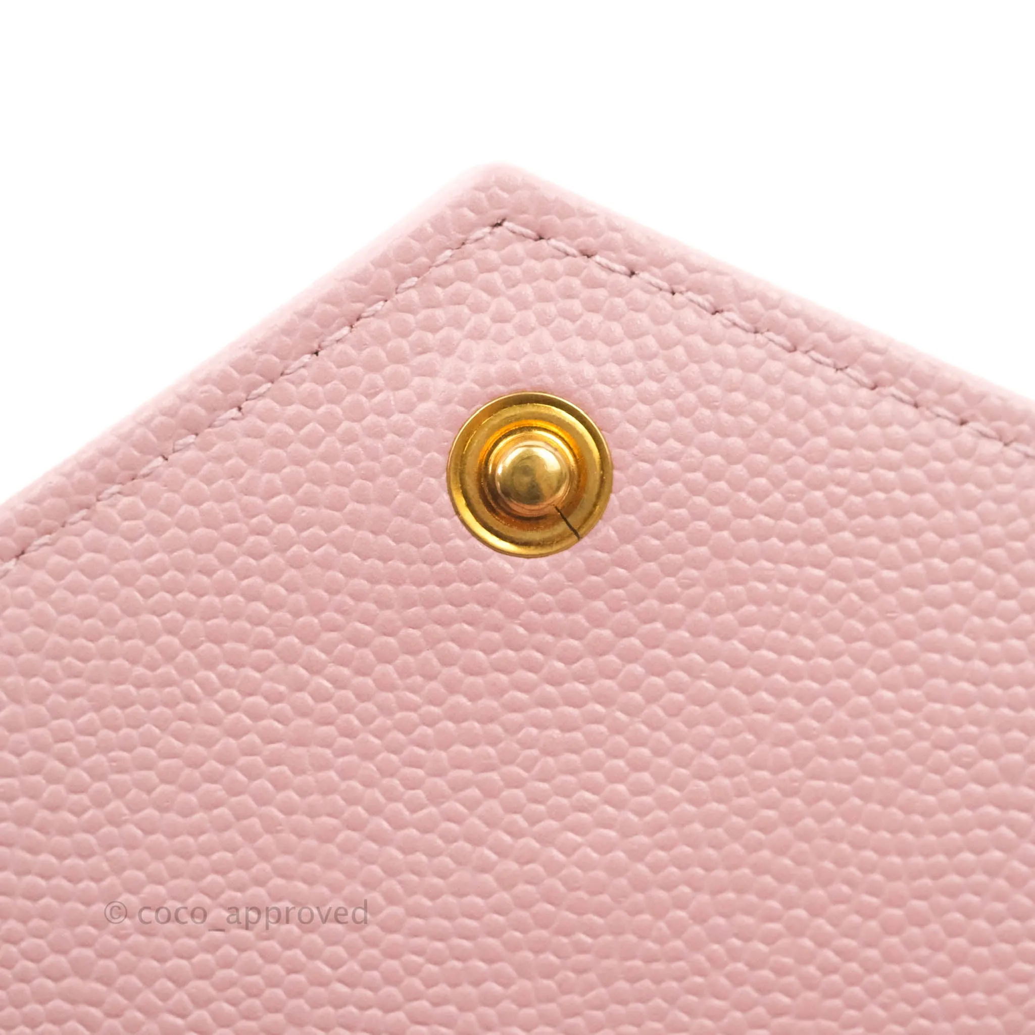 Saint Laurent Wallet on Chain Pink Grained Leather Gold Hardware