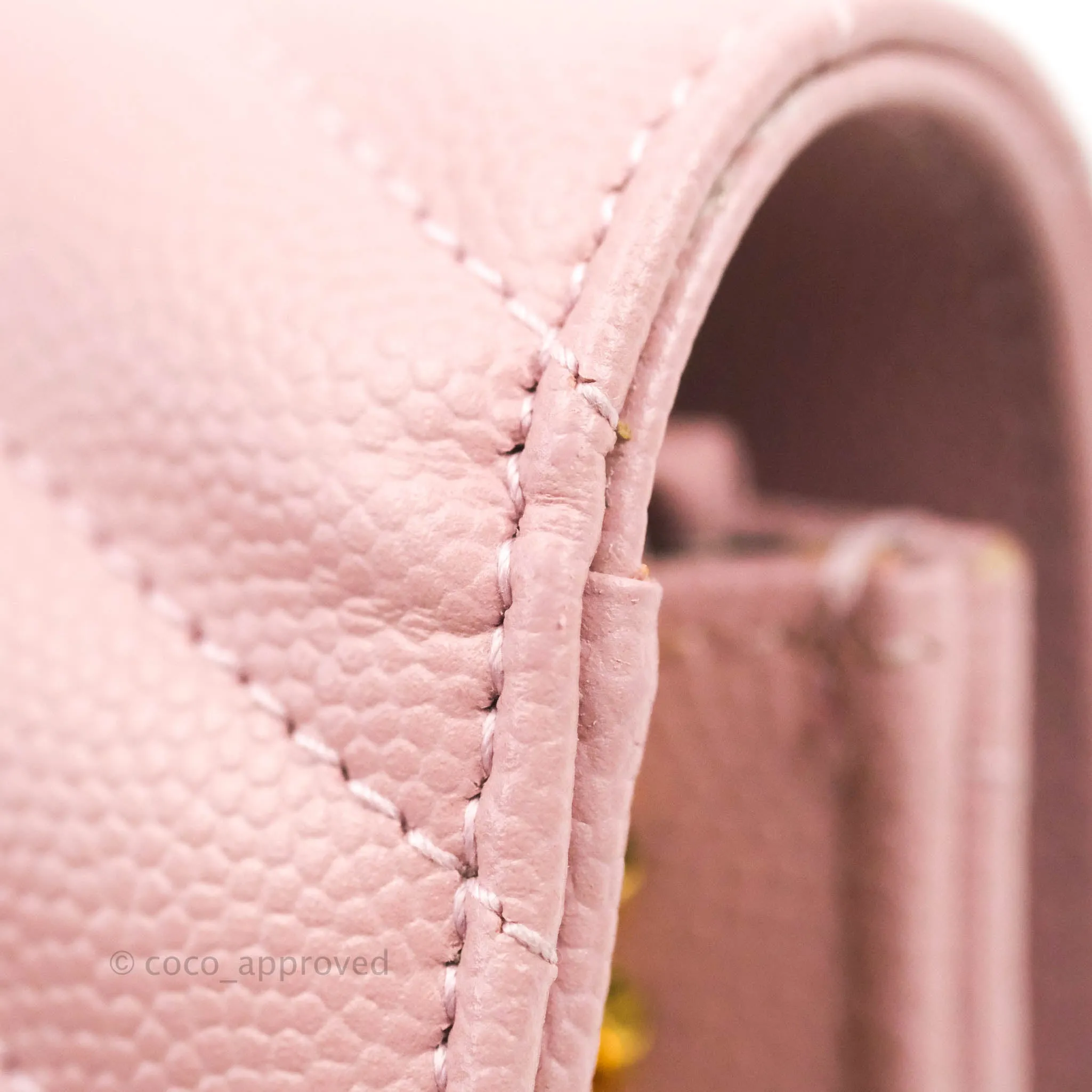 Saint Laurent Wallet on Chain Pink Grained Leather Gold Hardware