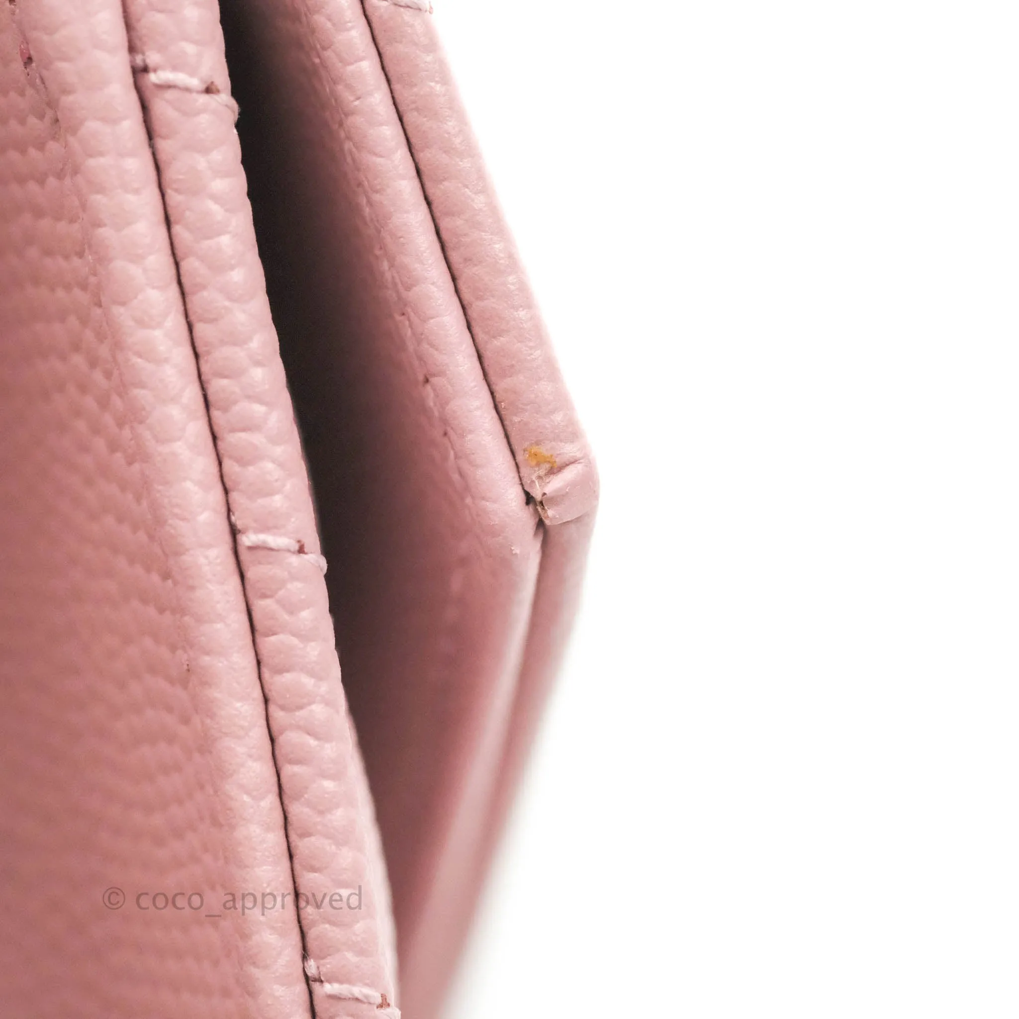 Saint Laurent Wallet on Chain Pink Grained Leather Gold Hardware
