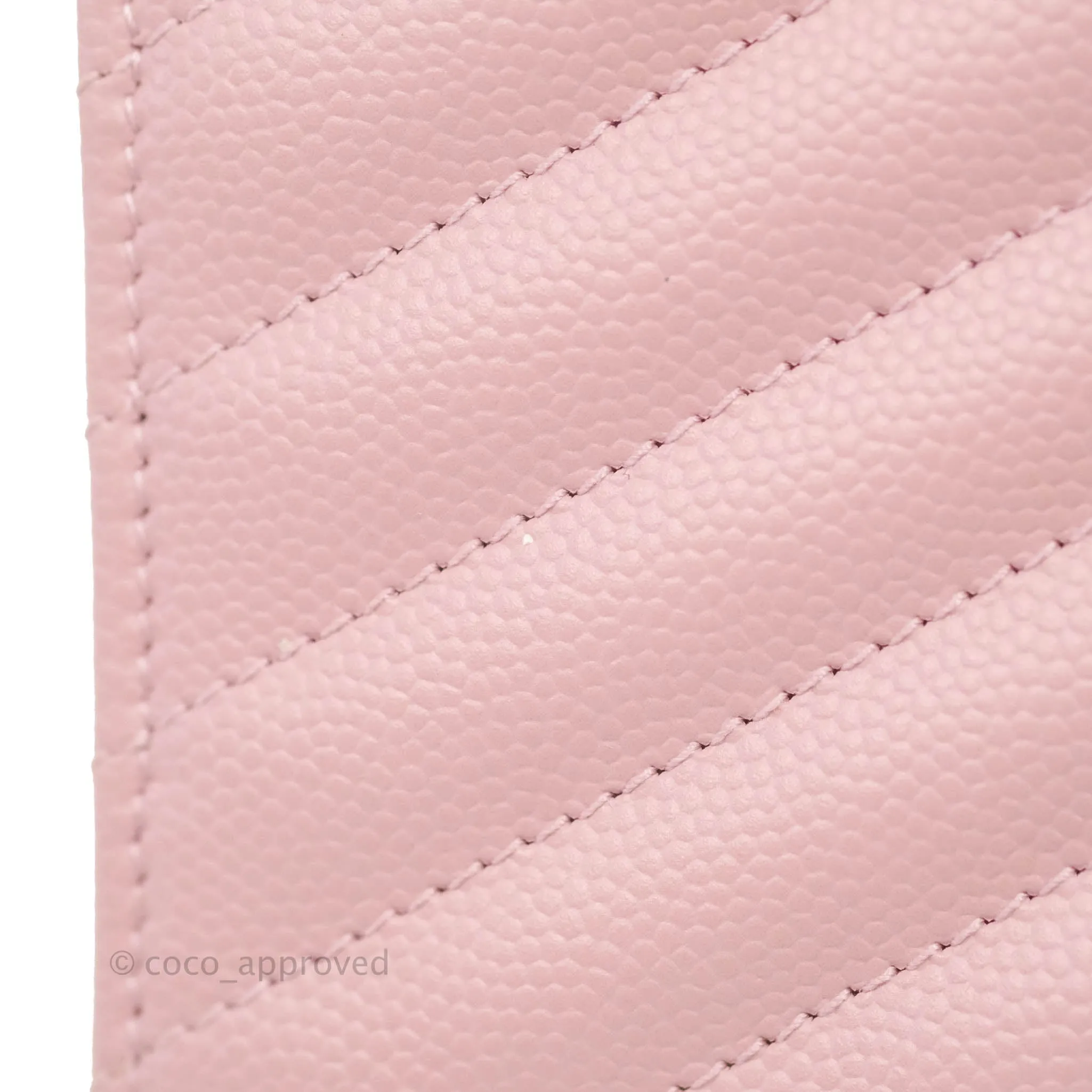 Saint Laurent Wallet on Chain Pink Grained Leather Gold Hardware