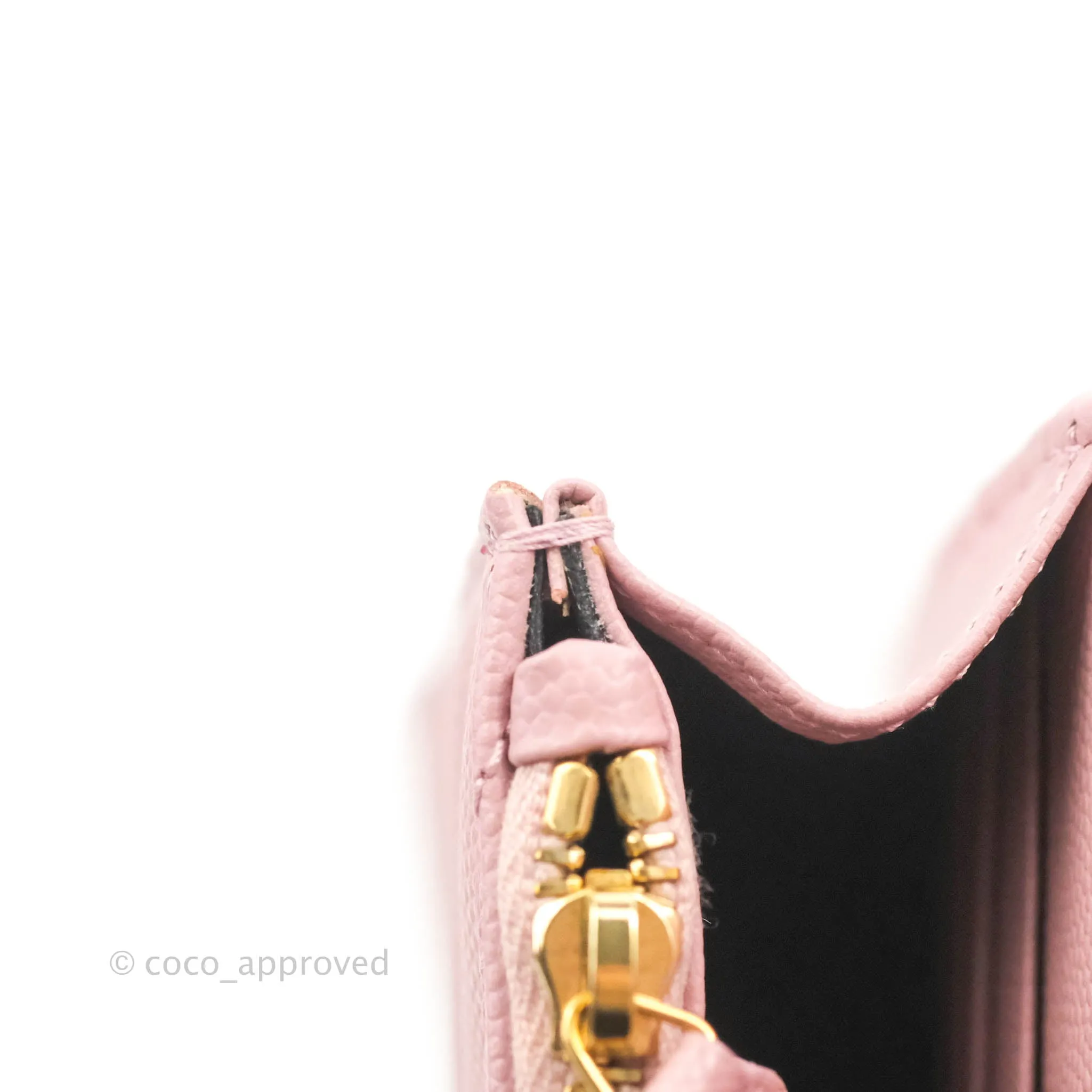Saint Laurent Wallet on Chain Pink Grained Leather Gold Hardware