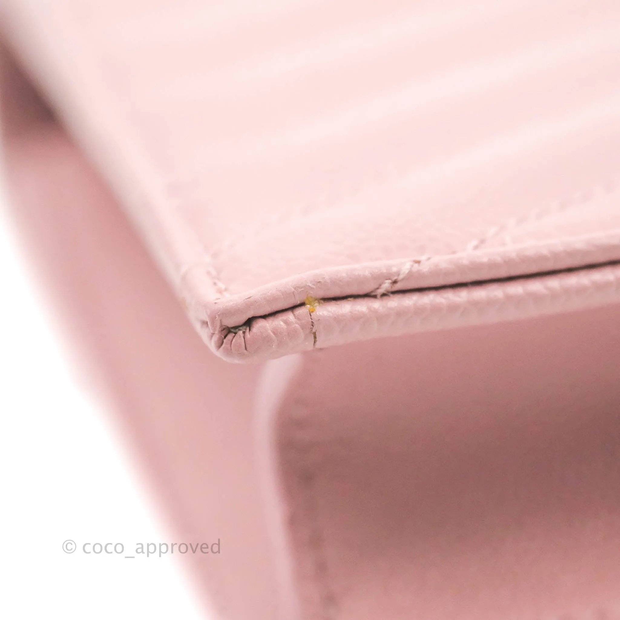 Saint Laurent Wallet on Chain Pink Grained Leather Gold Hardware