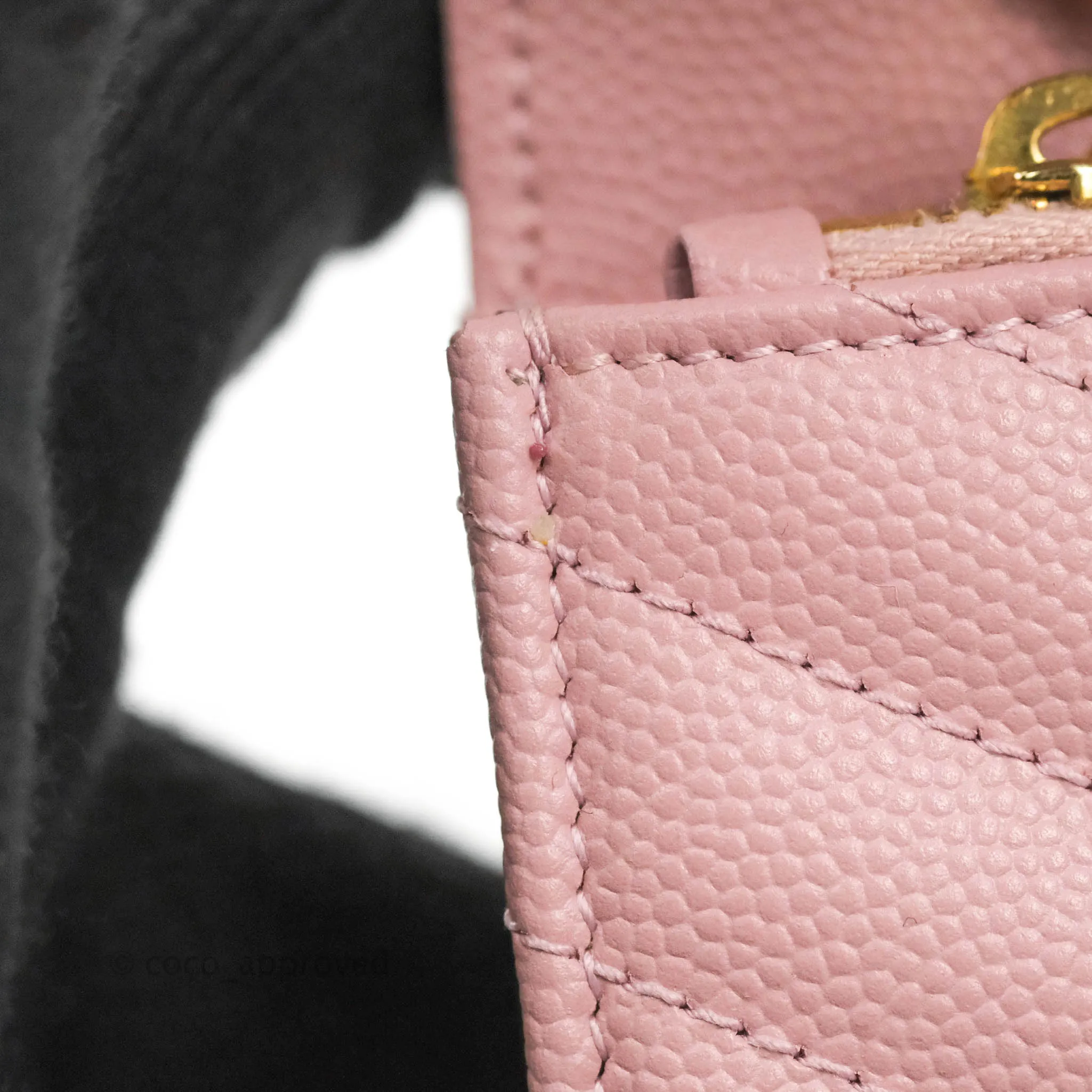 Saint Laurent Wallet on Chain Pink Grained Leather Gold Hardware
