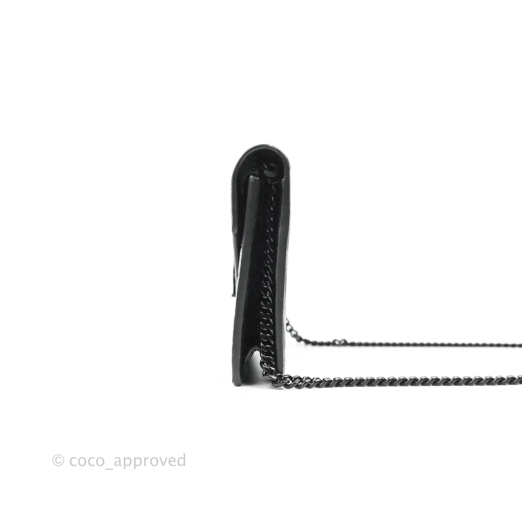Saint Laurent Wallet on Chain So Black Crocodile-embossed Leather