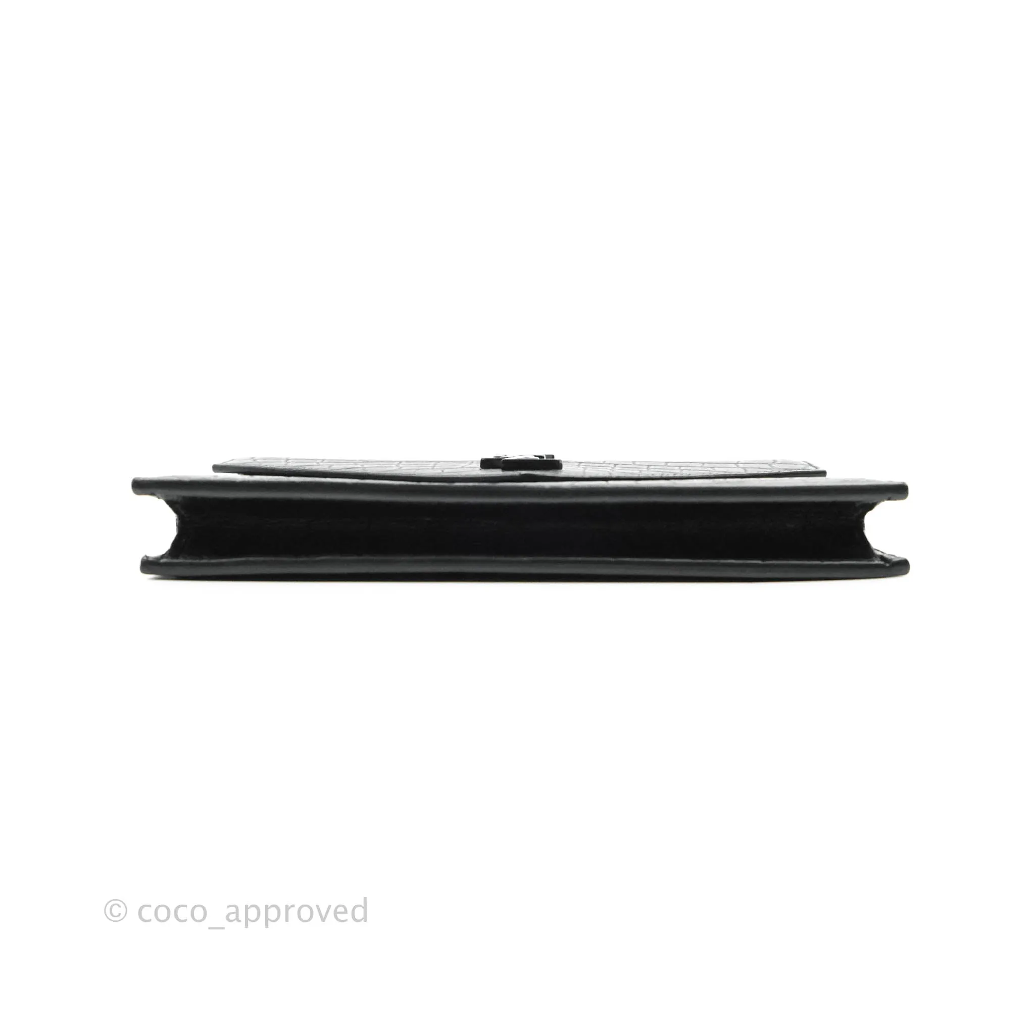 Saint Laurent Wallet on Chain So Black Crocodile-embossed Leather