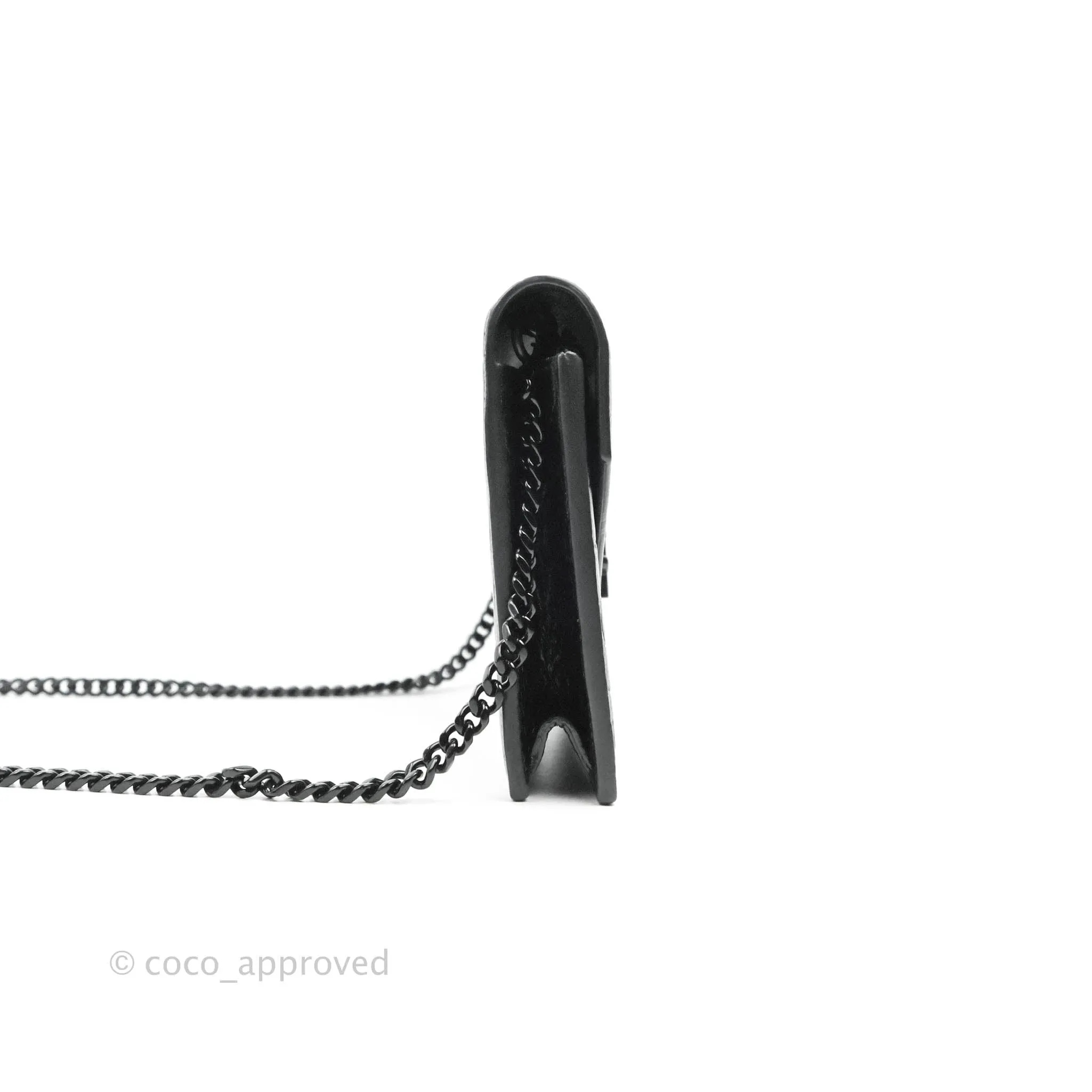 Saint Laurent Wallet on Chain So Black Crocodile-embossed Leather
