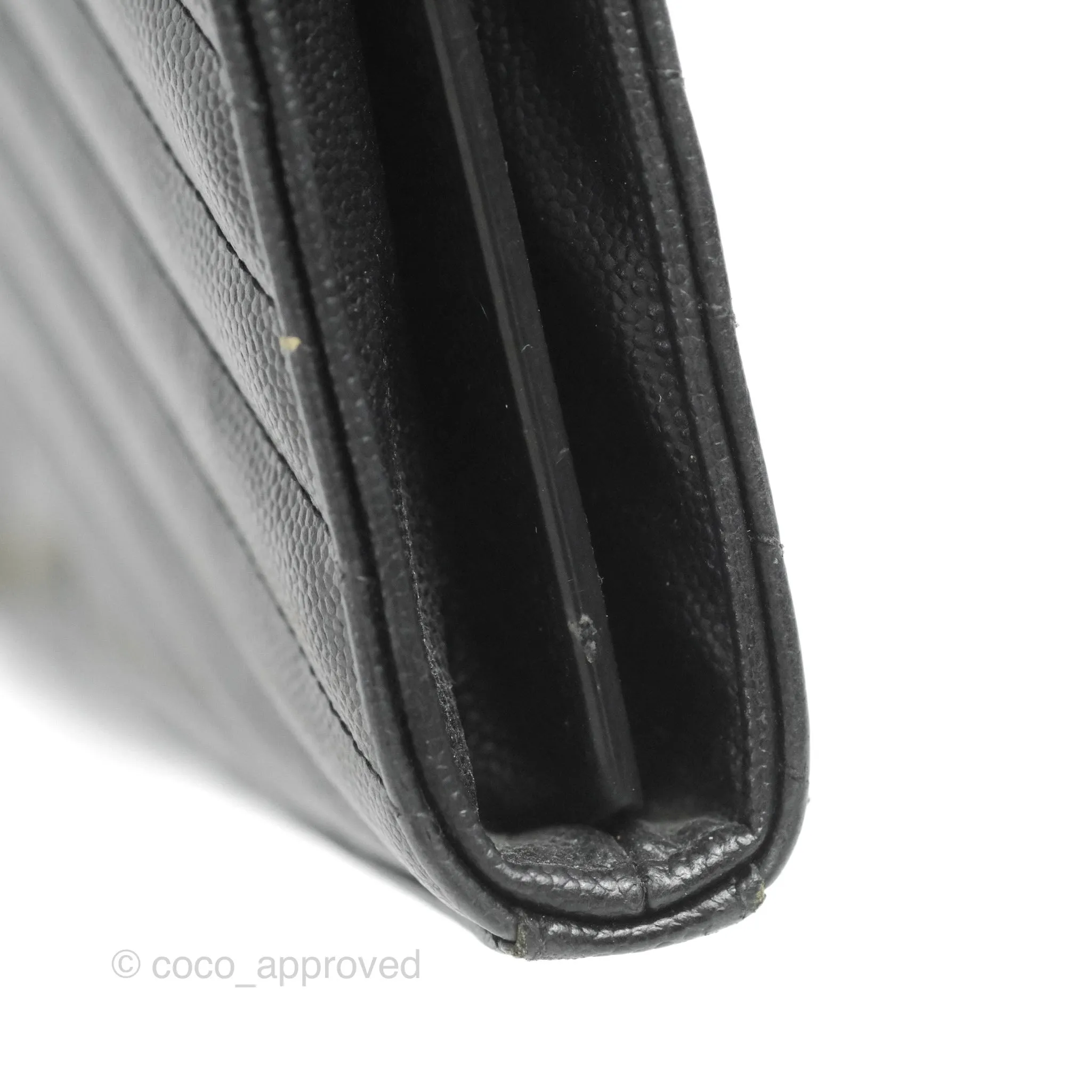 Saint Laurent Wallet on Chain WOC Black Grained Leather Gold Hardware