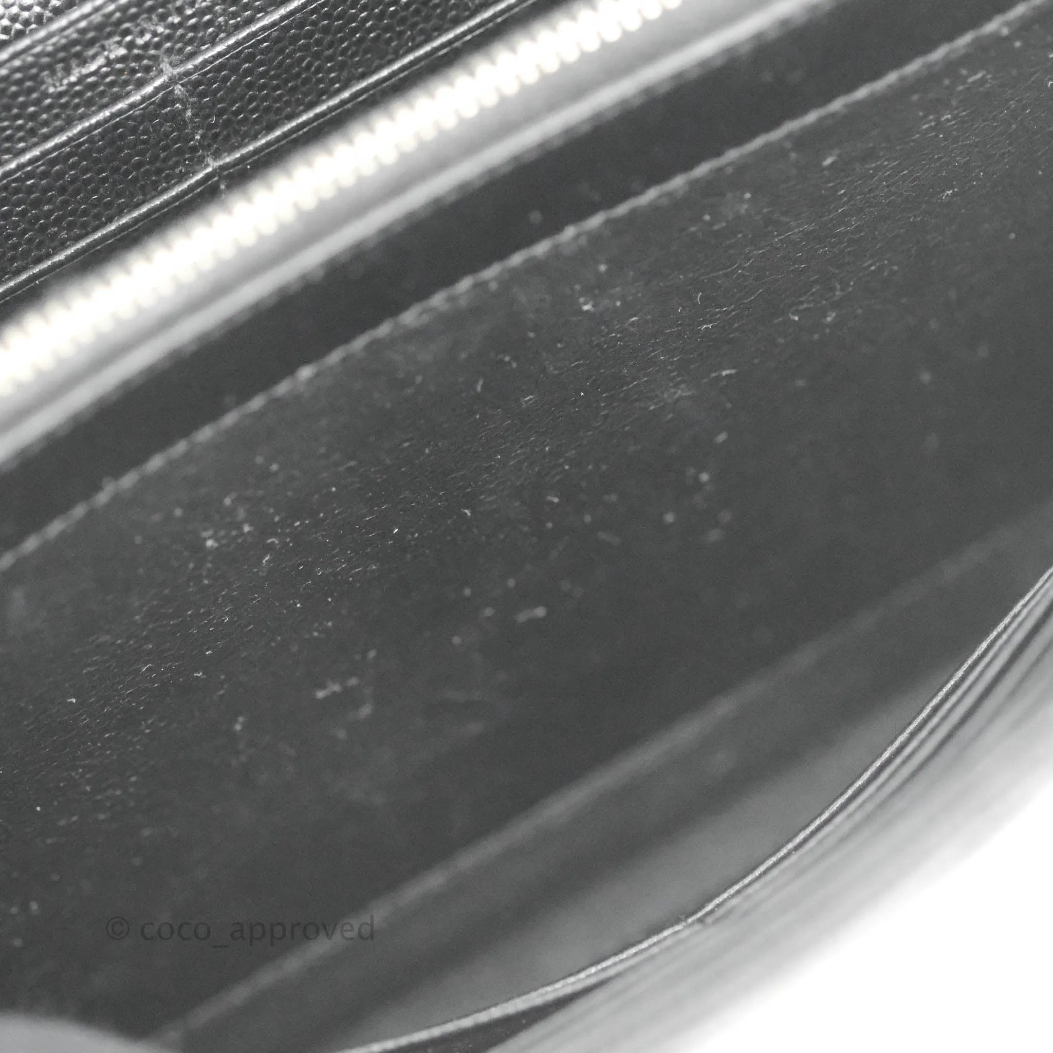 Saint Laurent Wallet on Chain WOC Black Grained Leather Silver Hardware